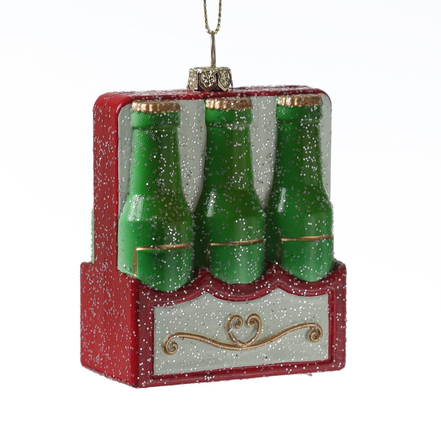 10cm Christbaumschmuck Sixpack H: bruchfest Bier Weihnachtsbaumschmuck MARELIDA für Bierfreunde