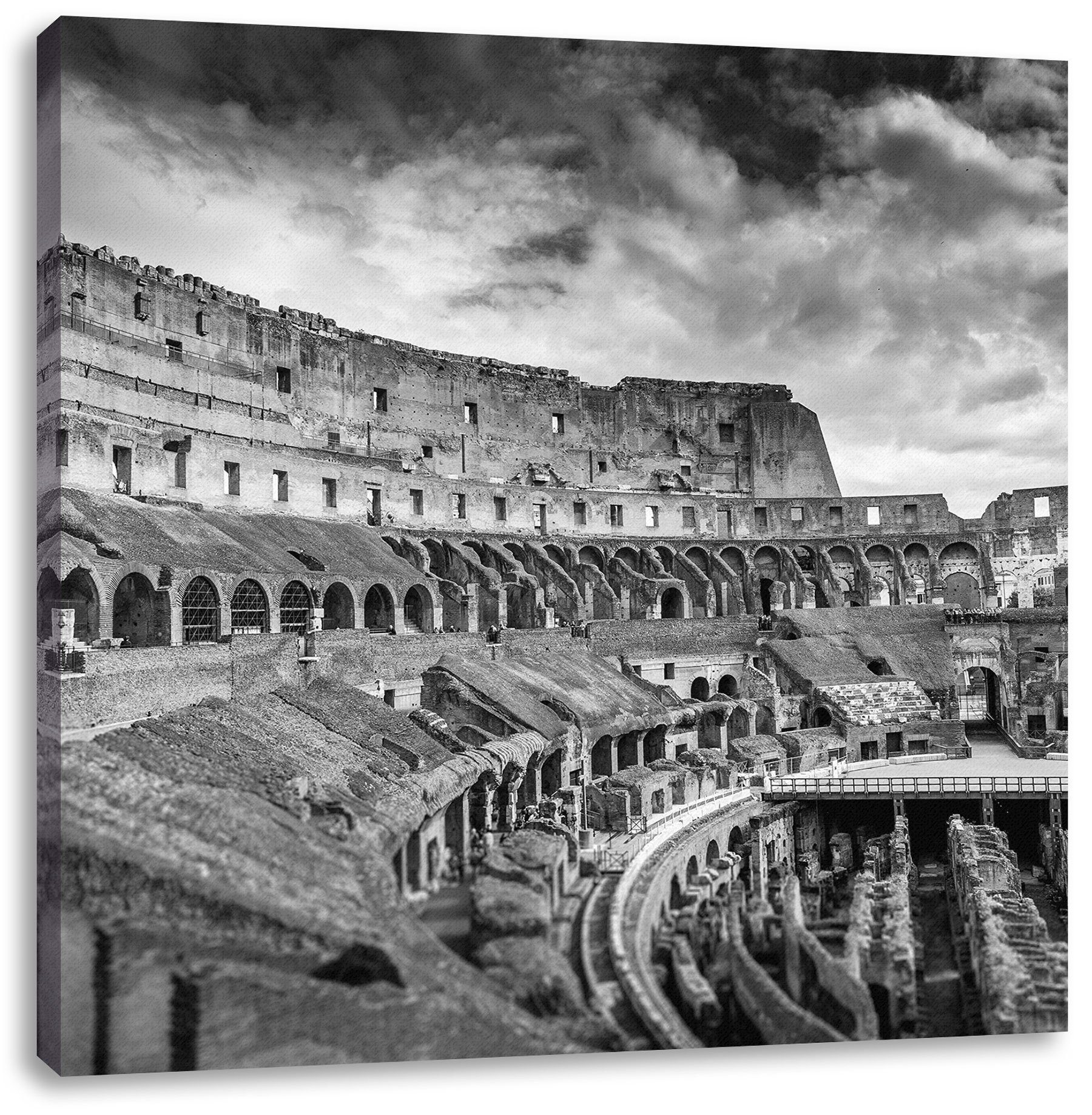 in Leinwandbild in (1 Kolosseum Rom, Pixxprint Leinwandbild inkl. Kolosseum bespannt, Zackenaufhänger St), Rom fertig