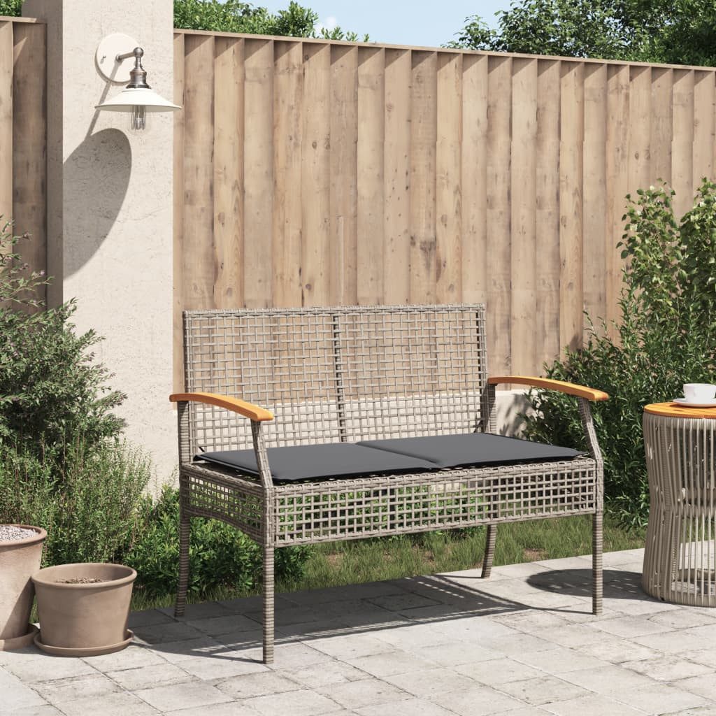 vidaXL Gartenbank Gartenbank mit Kissen Grau günstig online kaufen