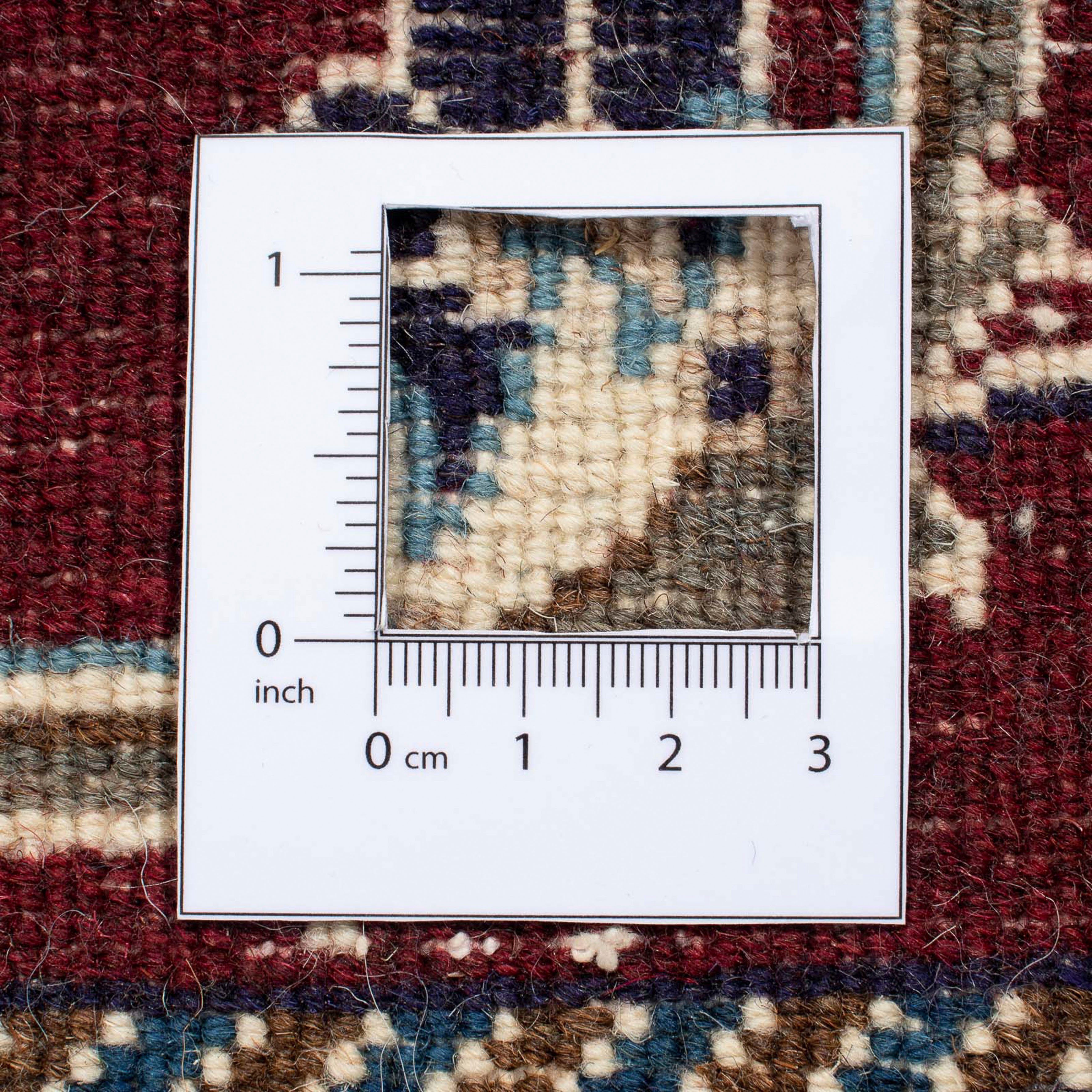 Handgeknüpft, Höhe: Orientteppich Nain Einzelstück Wohnzimmer, - 135 10 88 mm, - cm morgenland, Perser - dunkelrot, x rechteckig, mit Zertifikat