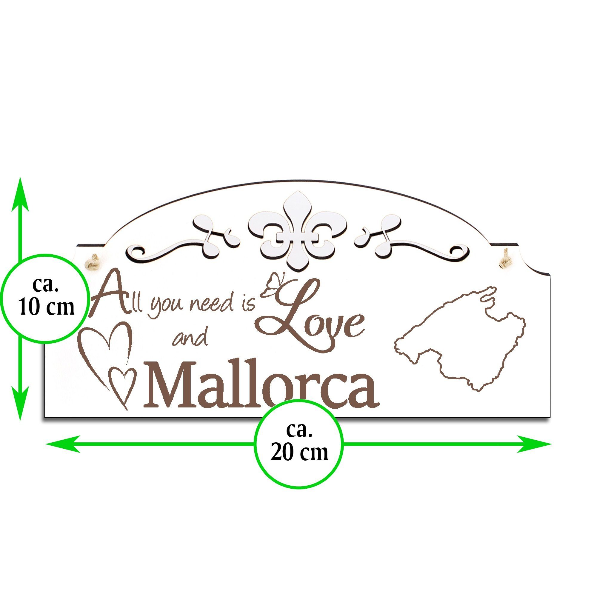 Mallorca Hängedekoration 20x10cm need Dekolando you Love All is Deko Insel