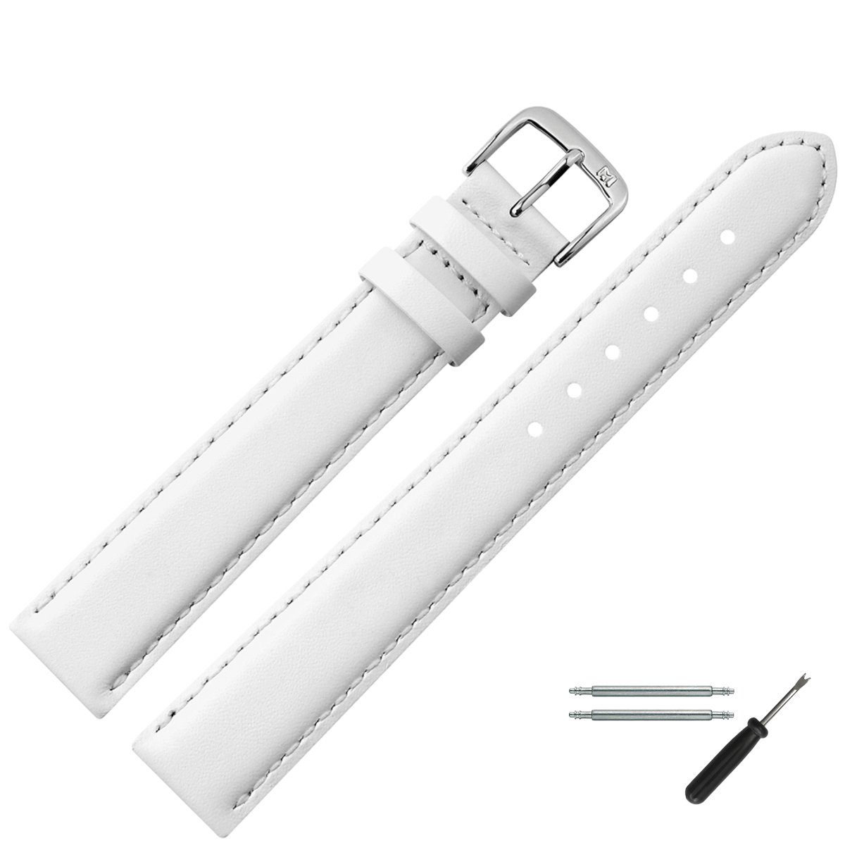 MARBURGER Uhrenarmband 22mm Leder XL Extra Lang
