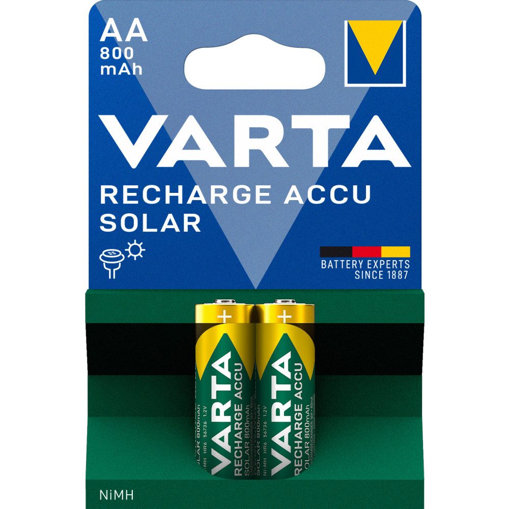 VARTA Wiederaufladbare AA Akkus 2 Stück, 800 mAh, ideal für Akku