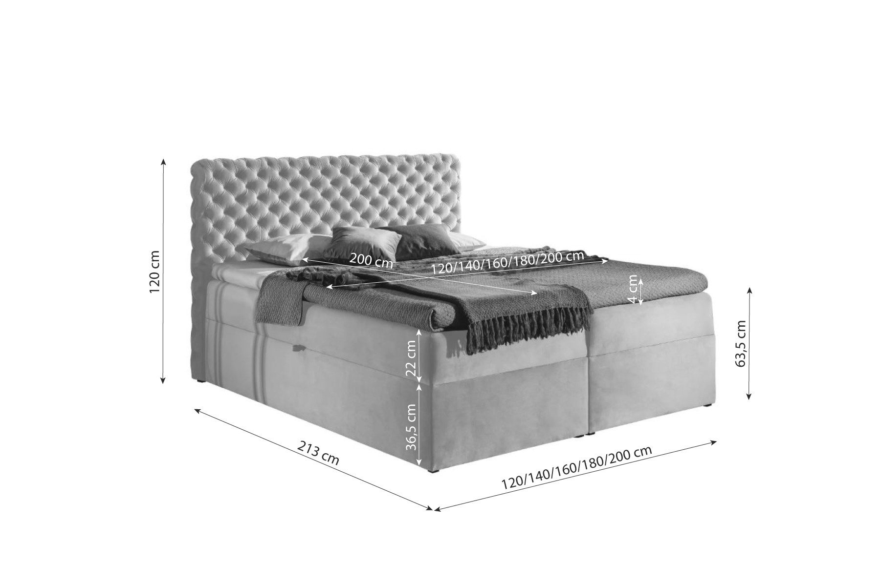 99rooms Boxspringbett Angelo (Schlafzimmerbett, Bett), mit Taschenfederkern Matratze, Topper, Bettkasten, Kopfteil gepolstert