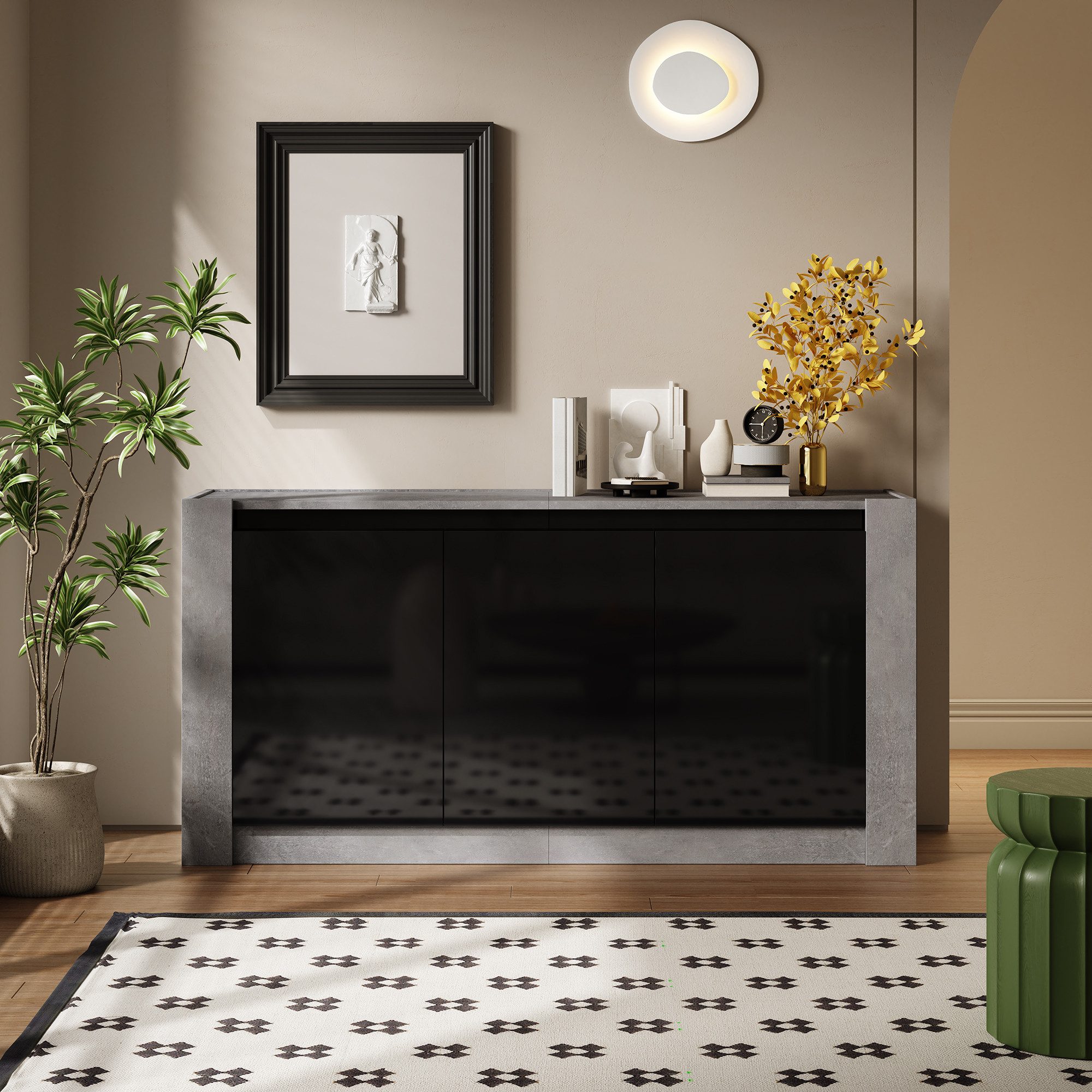 Ulife Sideboard Wohnzimmerschrank, Hochglanz farblich passender günstig online kaufen