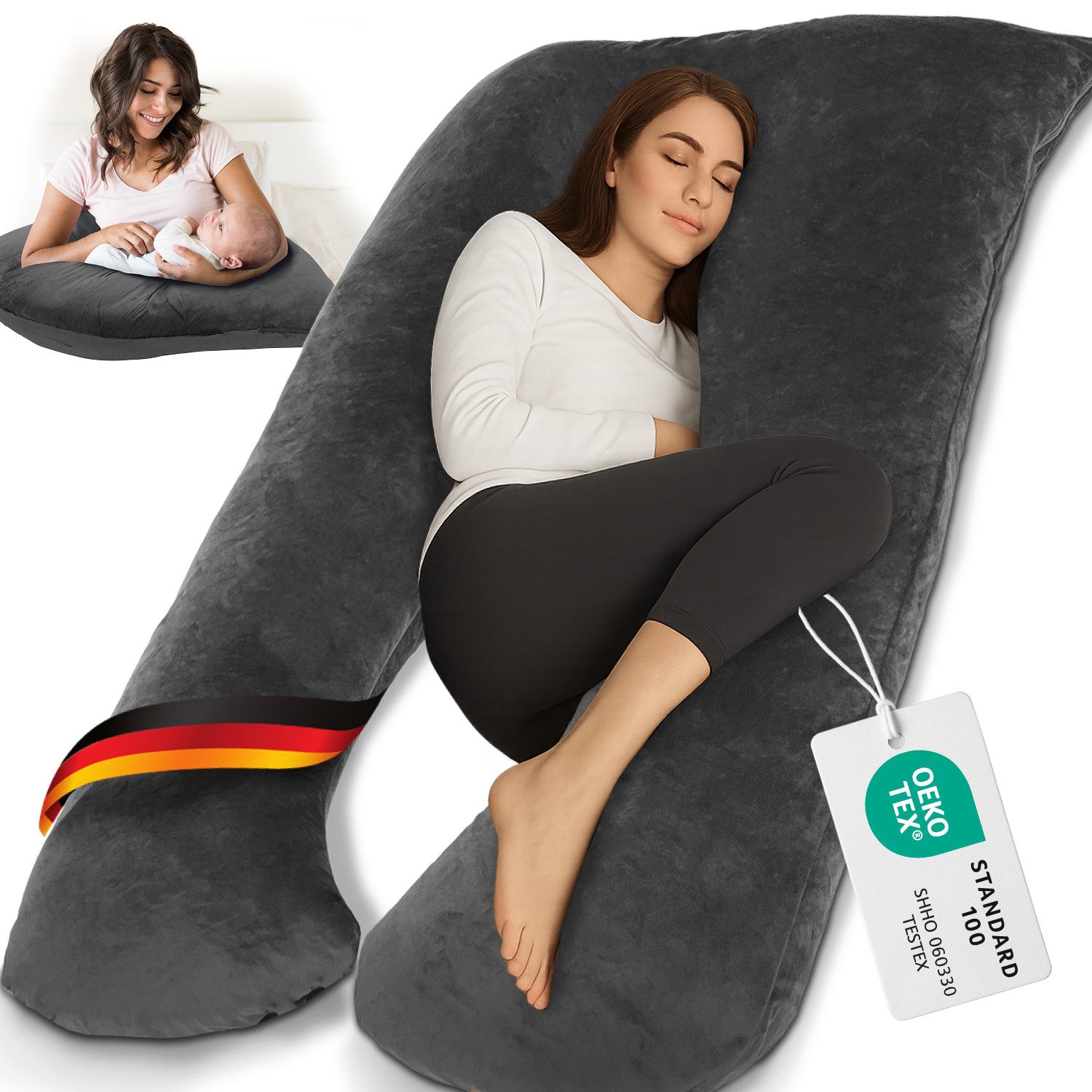 ELONEO Stillkissen Schwangerschaftskissen XXL, Seitenschläferkissen, Pregna günstig online kaufen