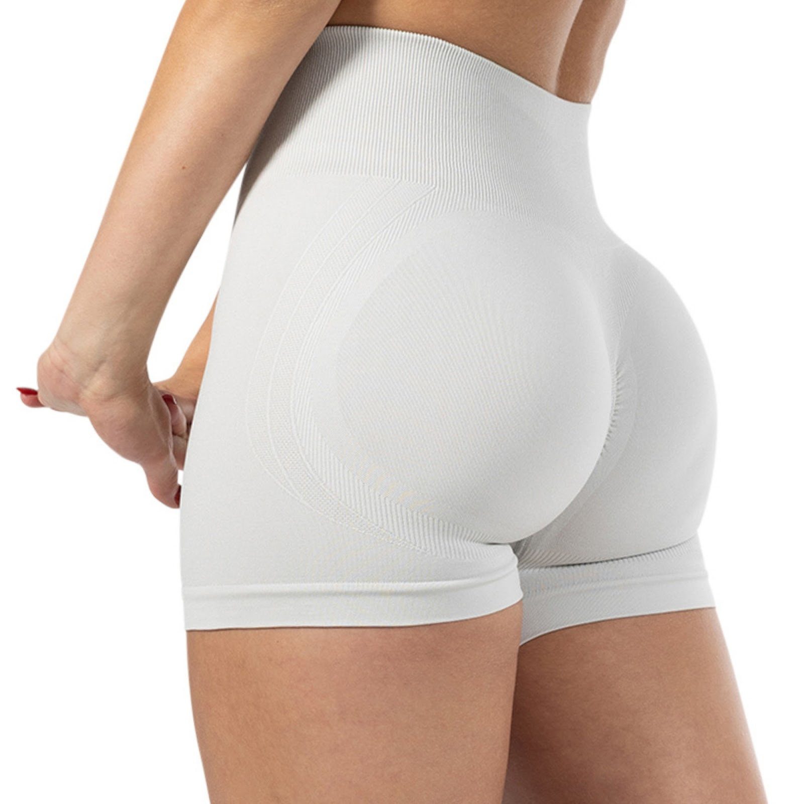 Smilodox Shorts Issy, High Waist Yogashorts mit Scrunch-Effekt, nahtlos, figurformend Push-up, Radlerhose, elastisch, Yoga, Pilates & Training