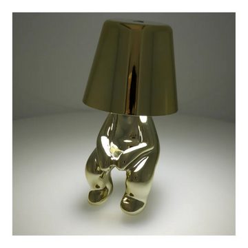 COFI 1453 Tischleuchte Tischlampe in Gold Nachttisch LED-Beleuchtung sitzender Mann