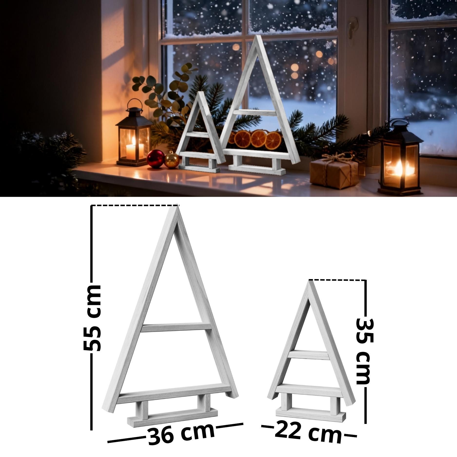 Floranica Weihnachtsfigur Deko 2er SET Handgemacht Weihnachtsbaum Tannenbau günstig online kaufen