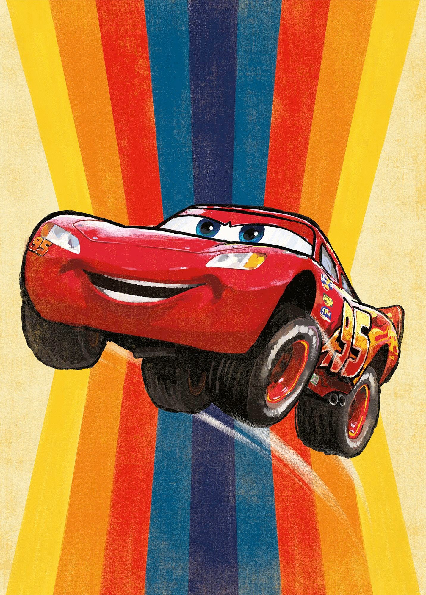 Komar Vliestapete Digitaldruck Vlies - Cars Jump - Größe 200 x 280 cm, glatt, bedruckt, Kinderzimmer