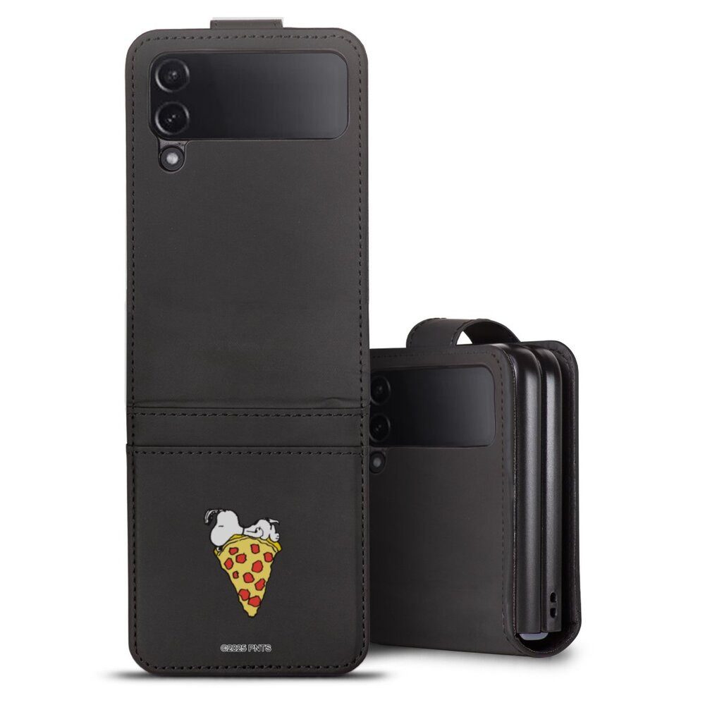 DeinDesign Handyhülle Peanuts Pizza Snoopy Snoopy Pizza, Samsung Galaxy Z Flip 4 Hülle Handy Flip Case Wallet Cover
