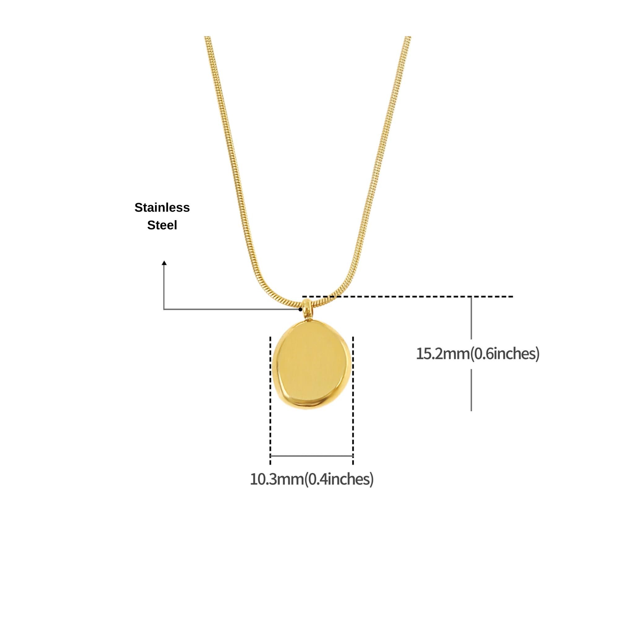 Made by Nami Kette mit Anhänger Halskette für Damen in Gold mit Rundem Coin Kettenanhänger, Gold Wasserfester Schmuck Geschenk für Sie