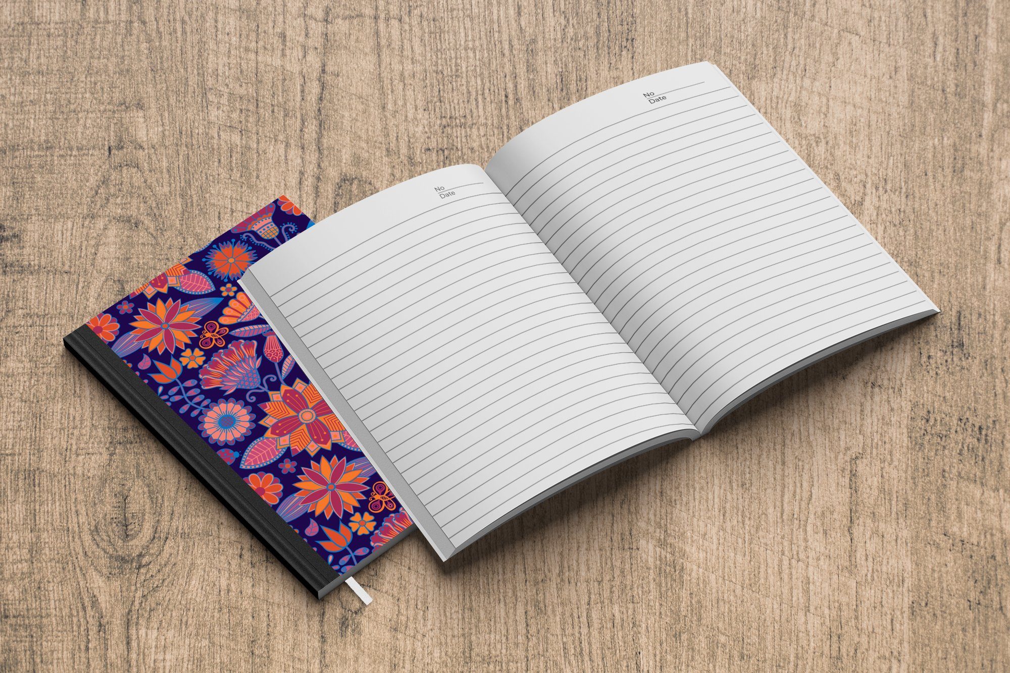 Haushaltsbuch Notizbuch Tagebuch, Notizheft, - MuchoWow Blumen Journal, 98 Schmetterling Merkzettel, Muster, - A5, Seiten,