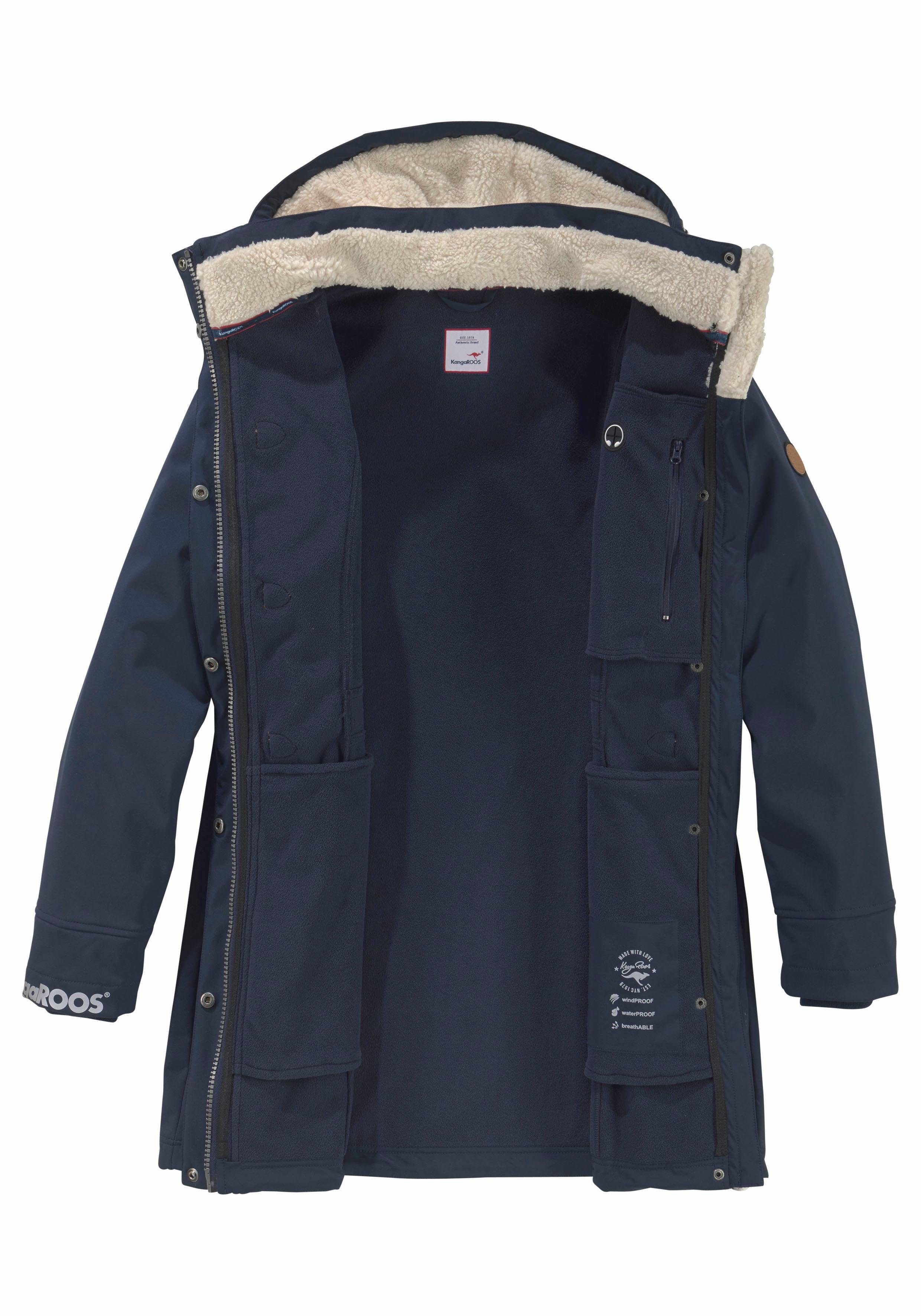 KangaROOS Softshelljacke figurbetonte Passform, normaler Schnitt, mit abnehmbarer Kapuze