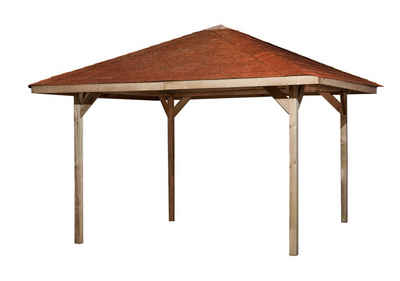 weka Pavillon Paradies 3, (Set), BxT: 433x433 cm, inkl. Dachschindeln und Pfostenanker