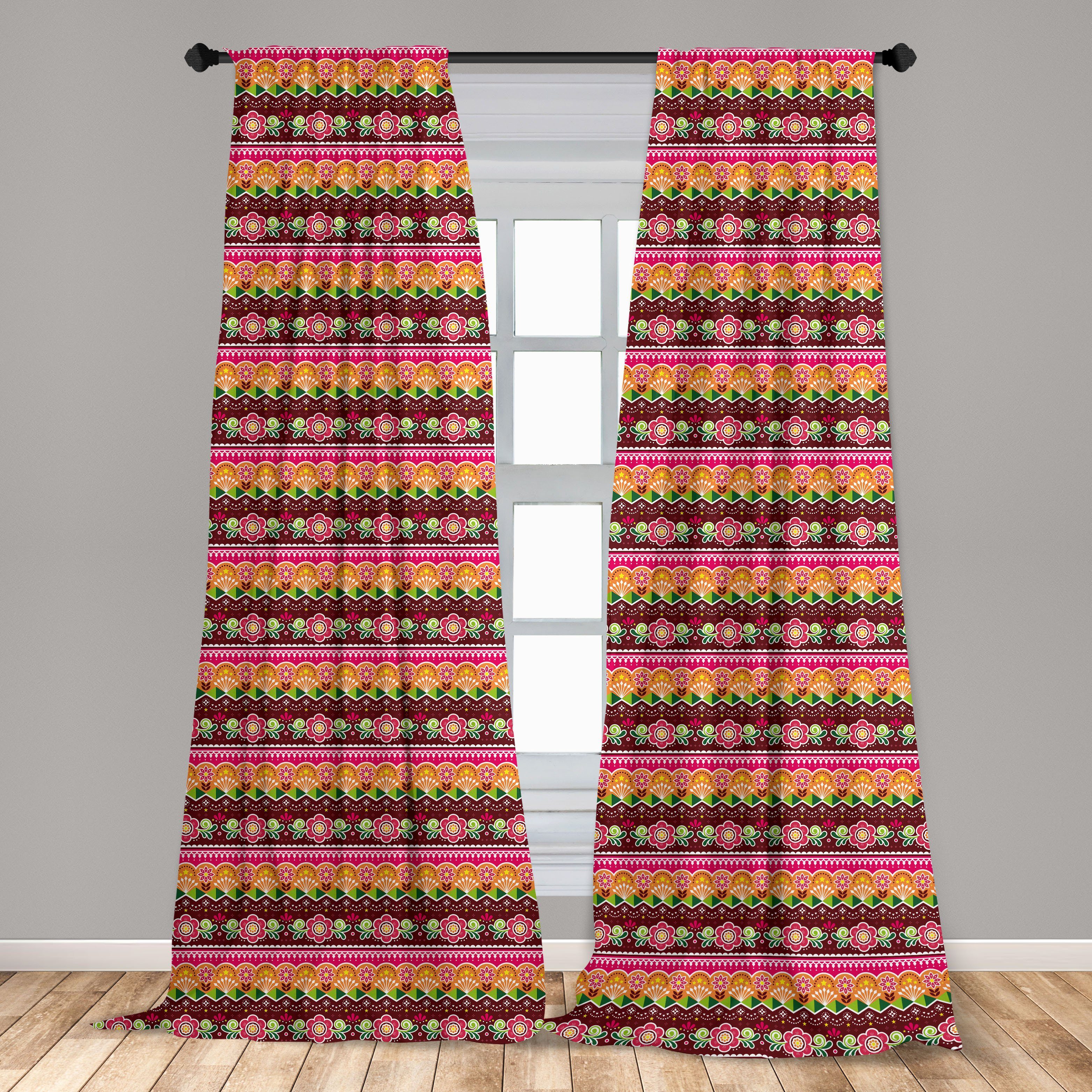 Dekor, Gardine Vorhang Blumen Schlafzimmer Ost-Motiv Wohnzimmer für Abakuhaus, Microfaser, und Volk