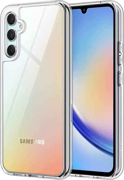 MSM Handyhülle Hülle für Samsung Galaxy A34 5G Silikon Schutz Tasche Klar Slim
