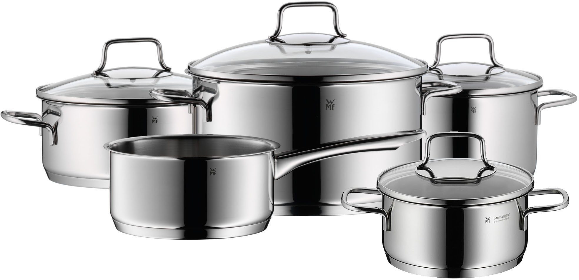 WMF Topf-Set »Astoria«, Cromargan® Edelstahl Rostfrei 18/10 (Set, 9-tlg), Induktion