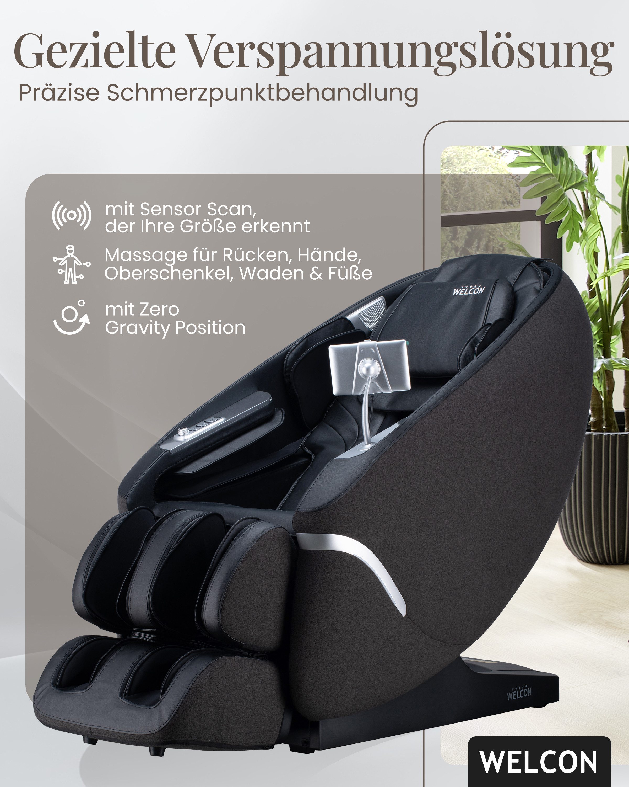 WELCON Massagesessel Massagesessel MAXXCARE® mit extrabreiter Sitzfläche (M günstig online kaufen