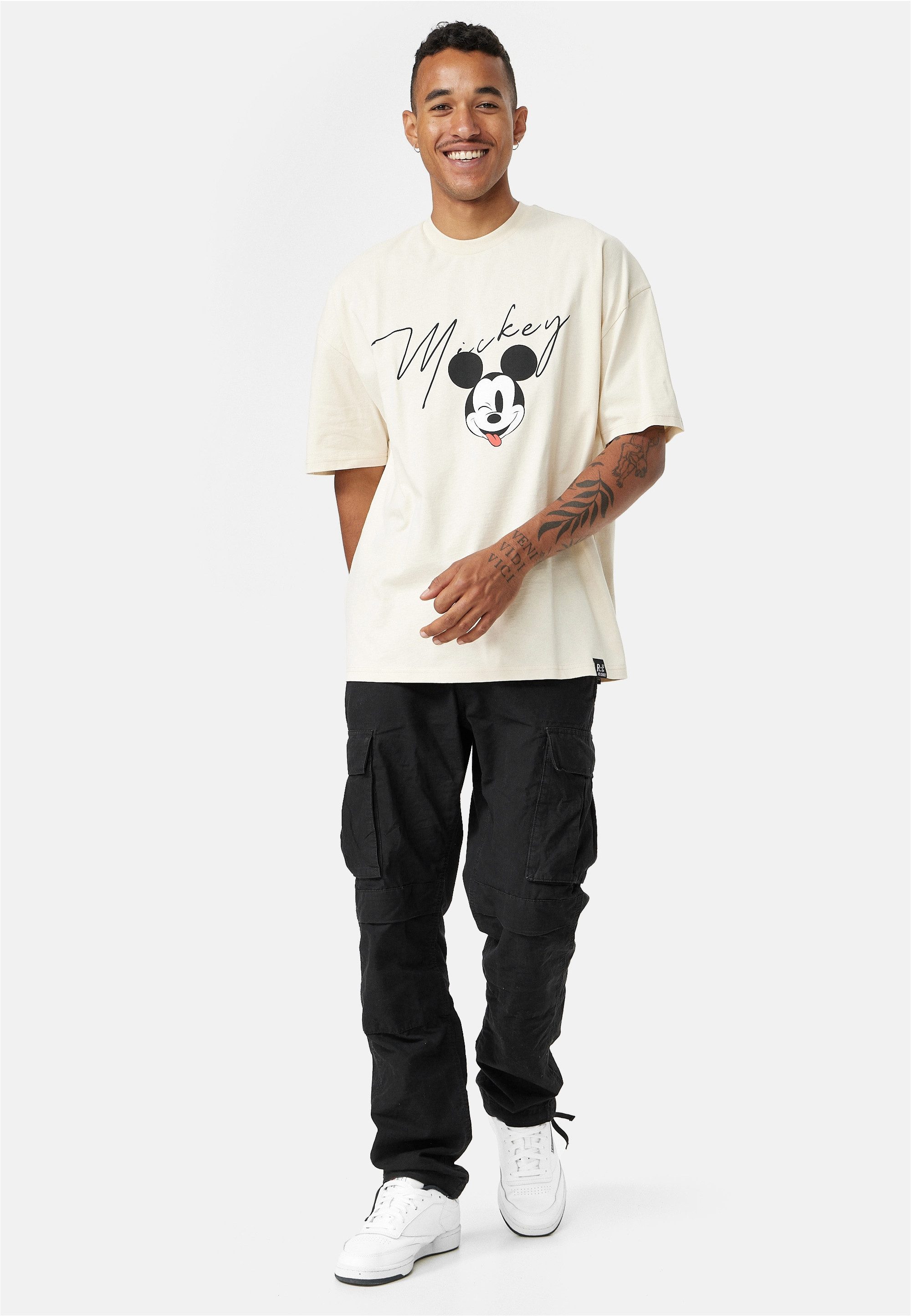 Recovered T-Shirt Disney Mickey Signature mit coolem Mickey Mouse-Print