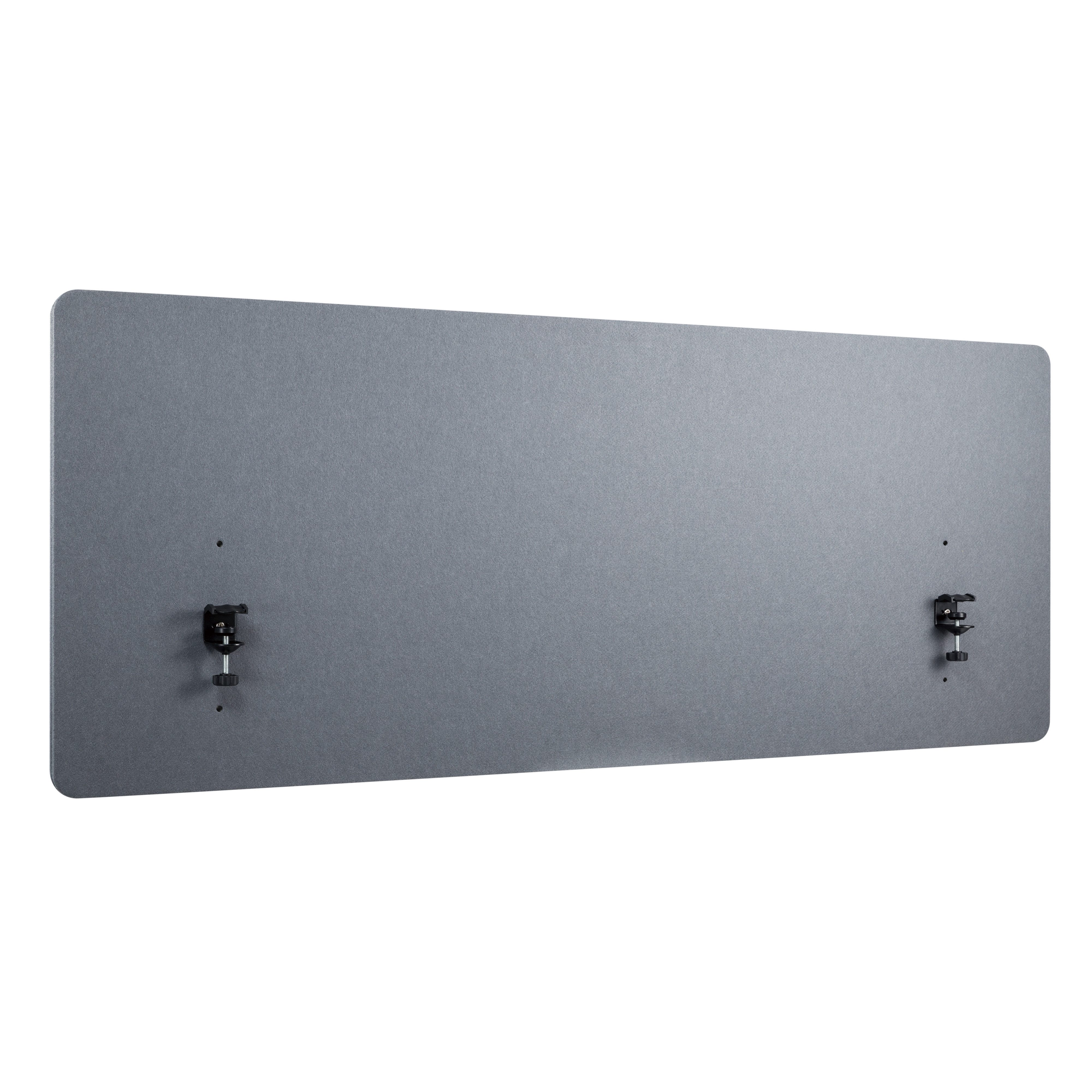 RICOO Schutzwand Akustik Büro Trennwand Schreibtisch Schallschutz Paneel grau ZAP1560-G (Tisch Sichtschutz m. Tischklemmen BxHxT 150 x 60 x 2 cm Büroschallwand), Notizen Erinnerungen mit Reißnägeln anheften Tischdicke bis max. 30 mm