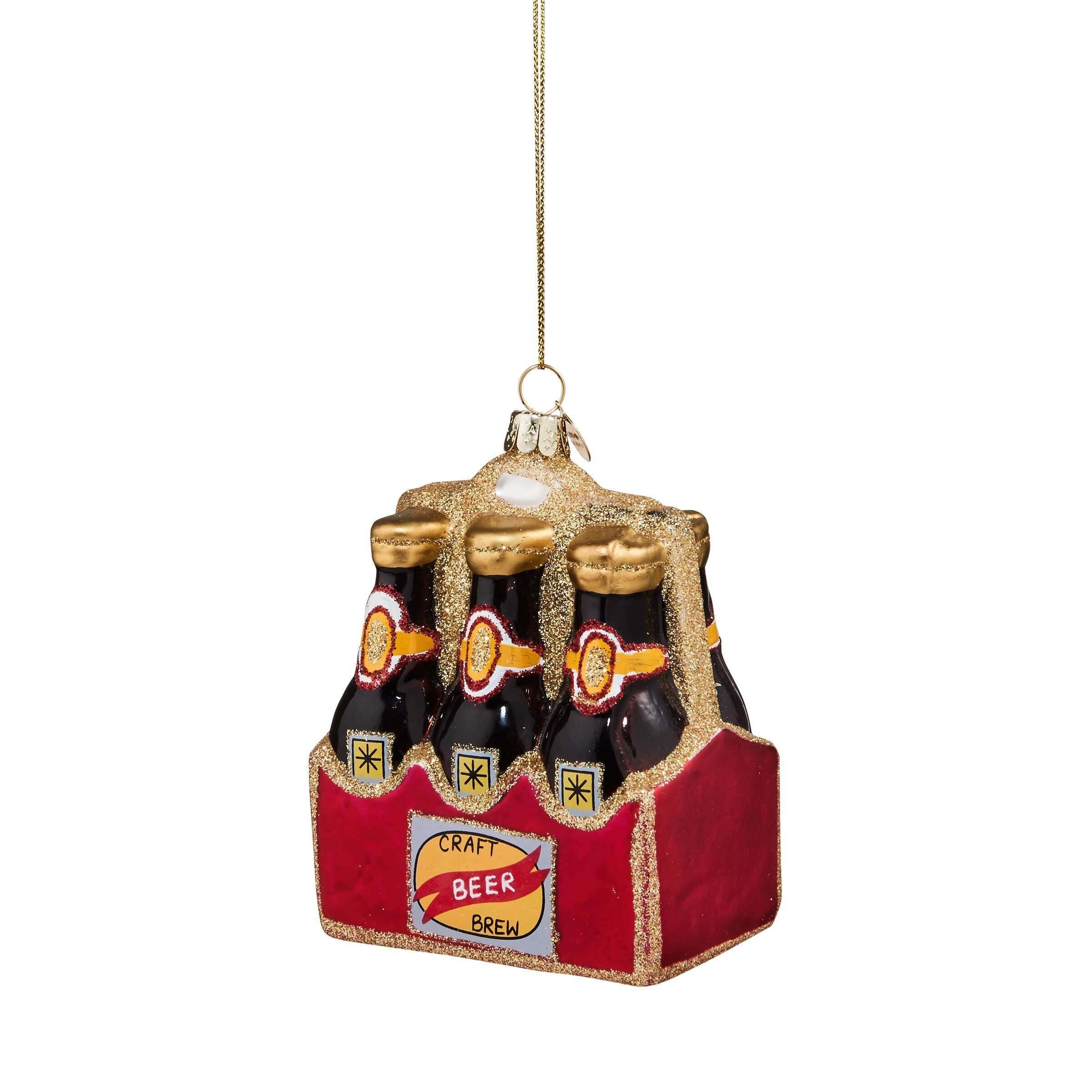 BUTLERS Weihnachtsbaumkugel HANG ON Anhänger 6-Pack Bier