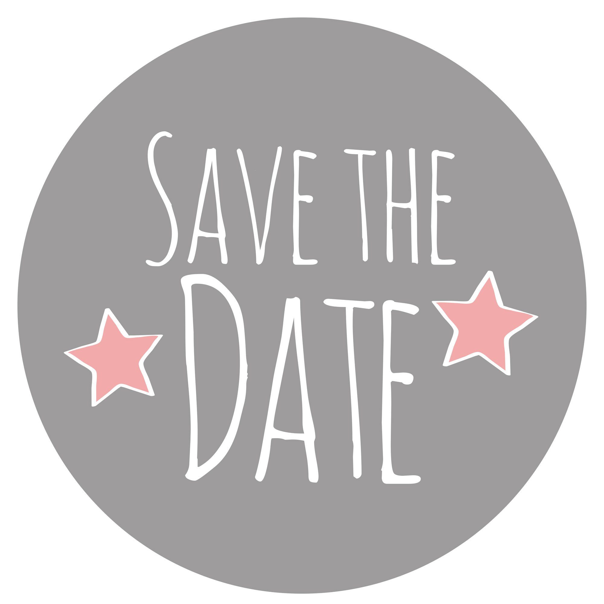 Frau WUNDERVoll Sticker 48 Aufkleber Save the date, grau