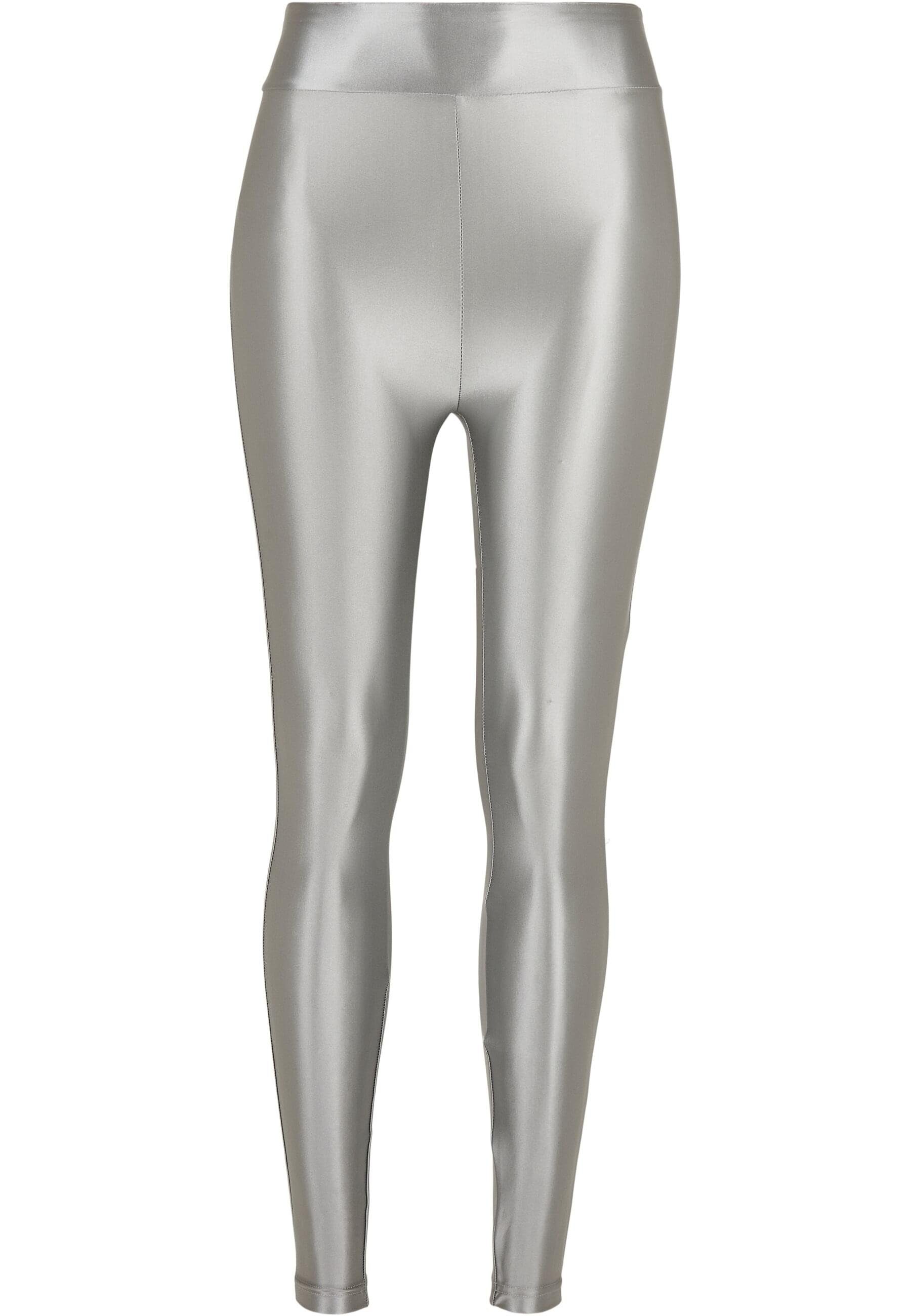 Shiny URBAN Leggings (1-tlg) Metallic Ladies Damen Leggings darksilver Highwaist CLASSICS