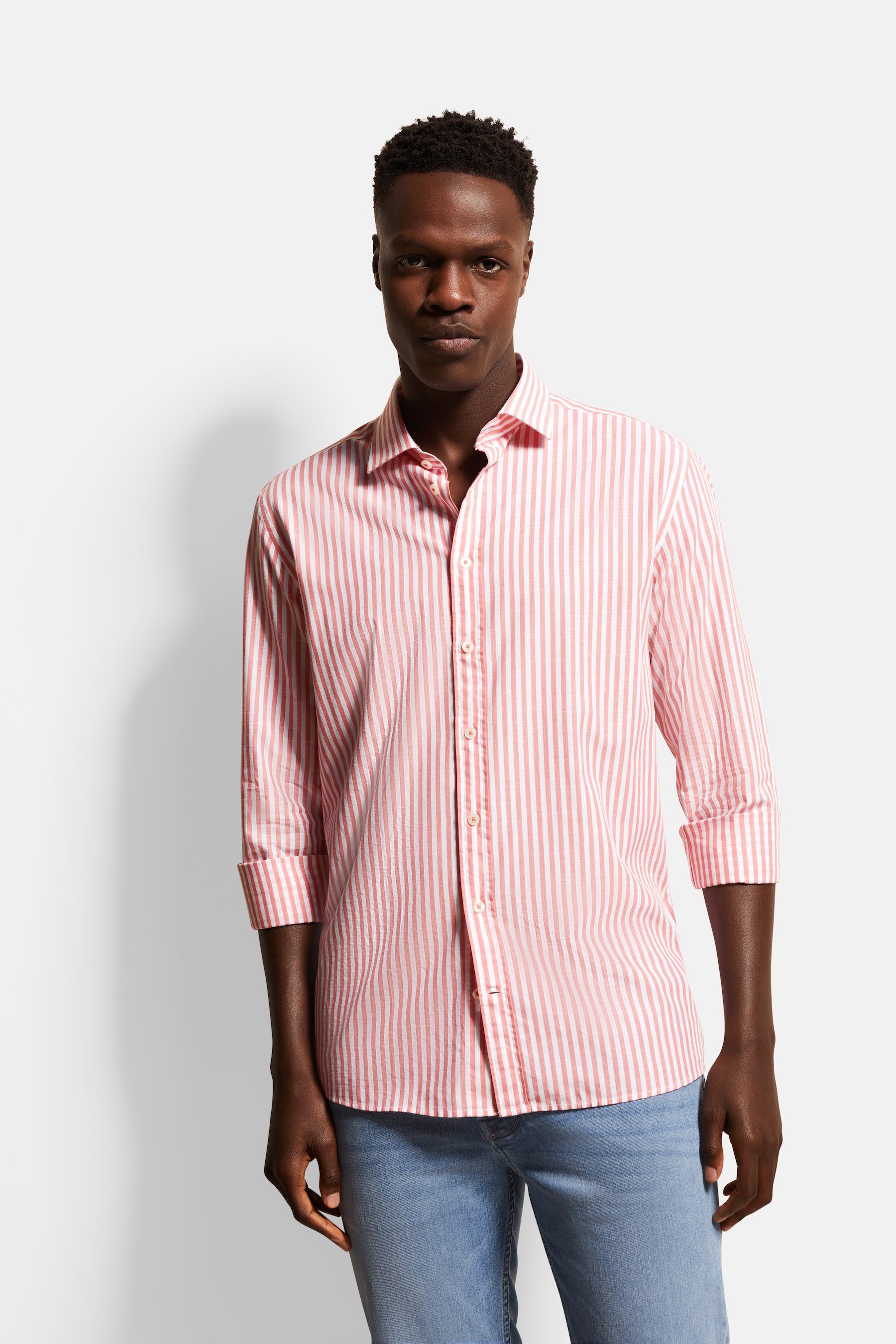 bugatti Langarmhemd in Streifenoptik