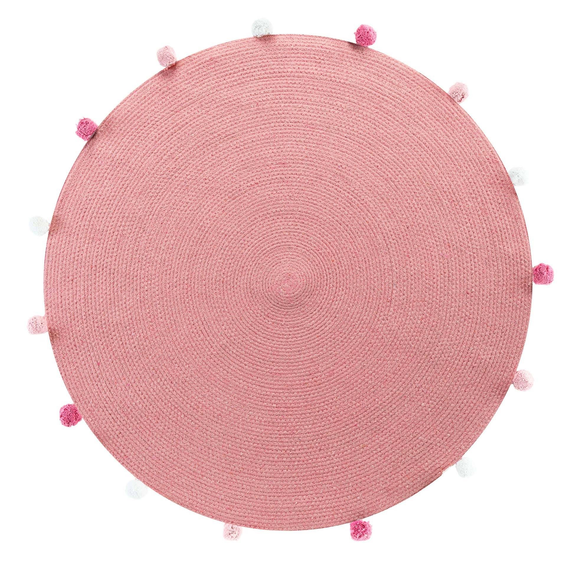 Douceur d'intérieur Kinderteppich Kinderteppich mit Pompons POMPOMPARTY, rund, Ø 90 cm