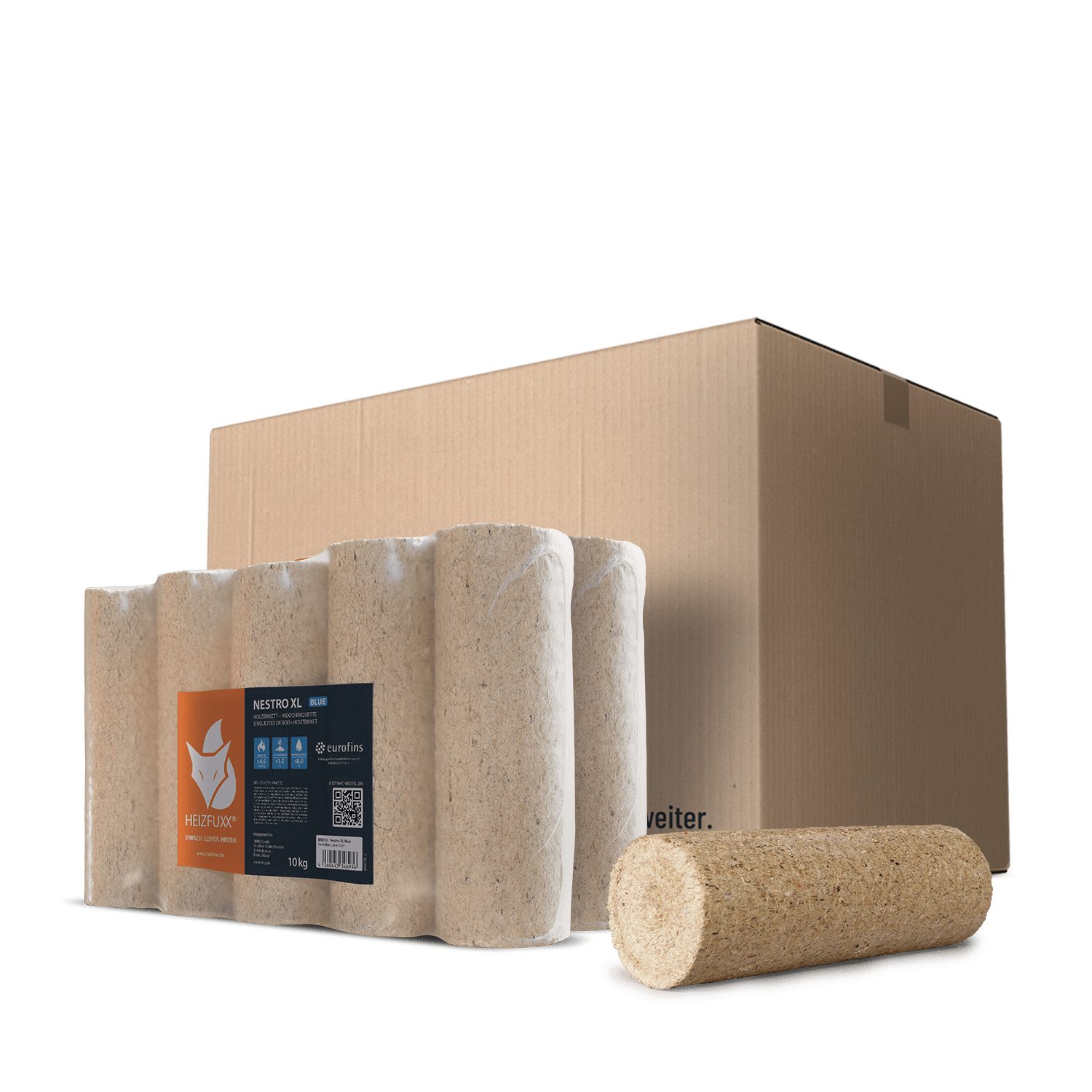 HEIZFUXX Holzbriketts Nestro XL Blue, 20 kg, (Palette, 2-St)
