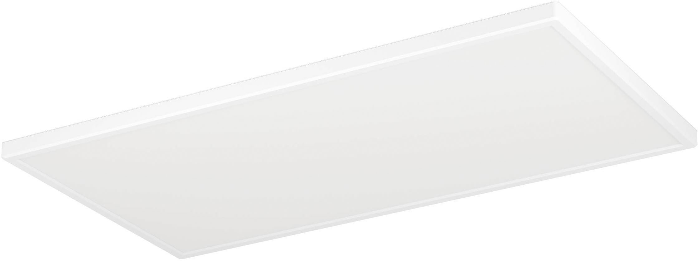 EGLO Deckenleuchte Rovito-Z Deckenlampe, ZigBee 3.0, Kunststoff, Badezimmerlampe, IP44, Bluetooth, CCT - über Fernbedienung, Dimmfunktion, Farbwechsel, Nachtlichtfunktion, RGB, dimmbar über Fernbedienung, mehrere Helligkeitsstufen, LED fest integriert, Kaltweiß, RGB, Wand-/Deckenleuchte - L57 x B30 x H3 cm - weiß - 17,2W inkl.