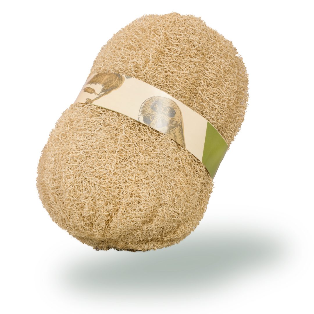 Loofah Moments Massageschwamm Natürlicher Luffa Badeschwamm, Luffaschwamm Handgenäht in Deutschland, 1 tlg., Vegan Plastikfrei Langlebig Zero Waste Abkochbar Kompostierbar