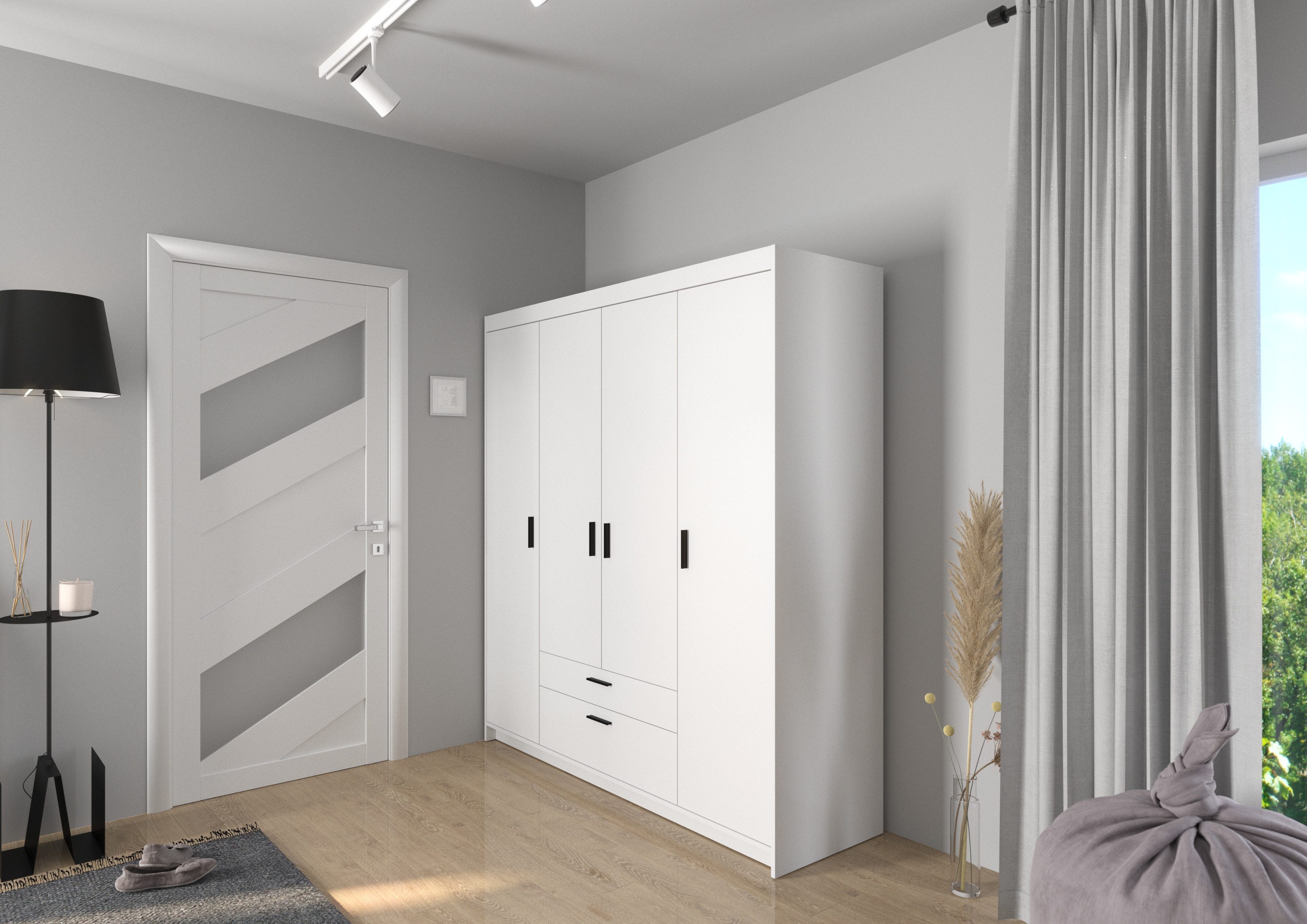 Beautysofa Drehtürenschrank ELENA 4D 4-Türig, mit günstig online kaufen
