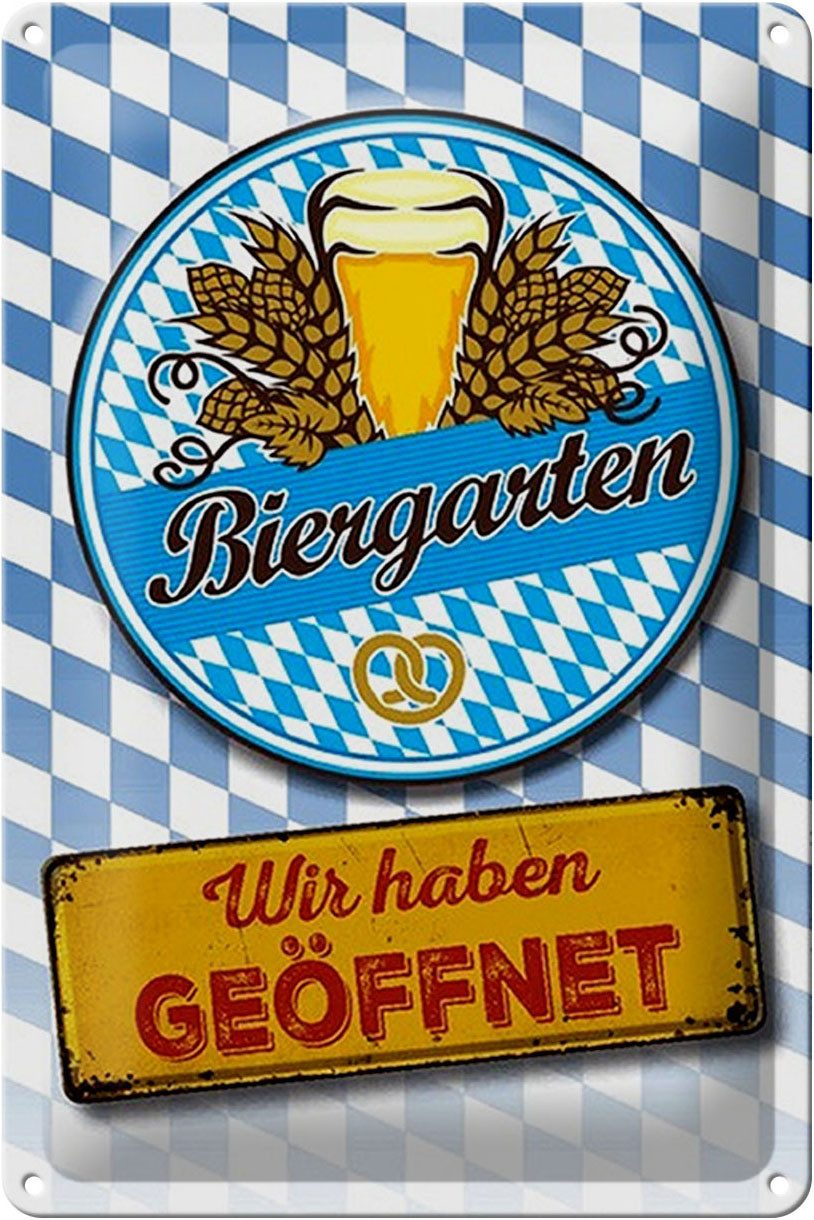 Hebold Metallschild Schild Blech 20x30cm - Made in Germany - Bayern Biergarten wir haben g
