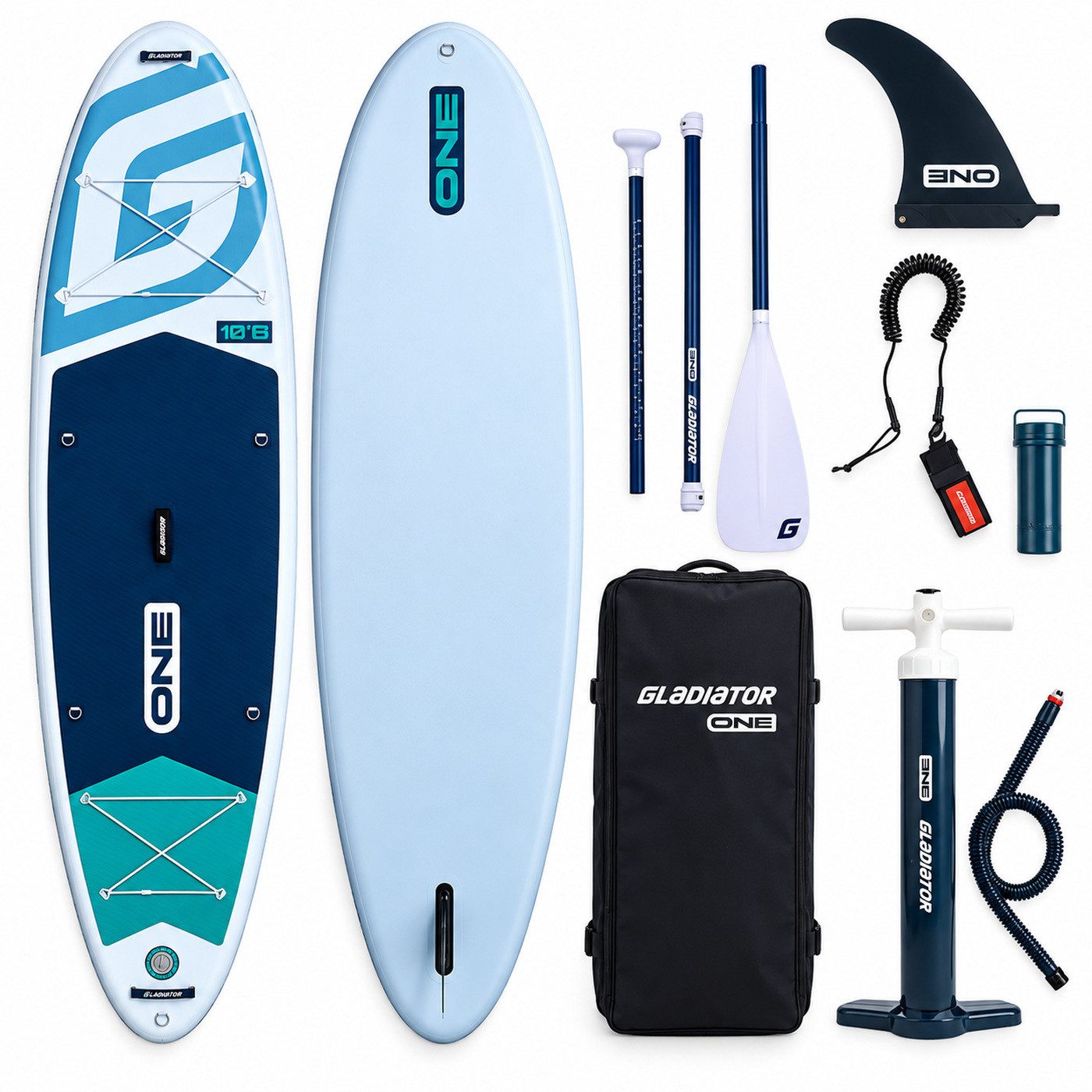 GLADIATOR SUP-Board GLADIATOR ONE 10\'8 SUP Board 325 cm aufblasbar Allround Komplettset