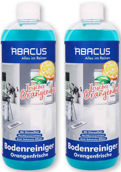 ABACUS Fussbodenreiniger (Set, Orangenfrische für streifenfreie Sauberkeit, 2er-Set, je 1000 ml)