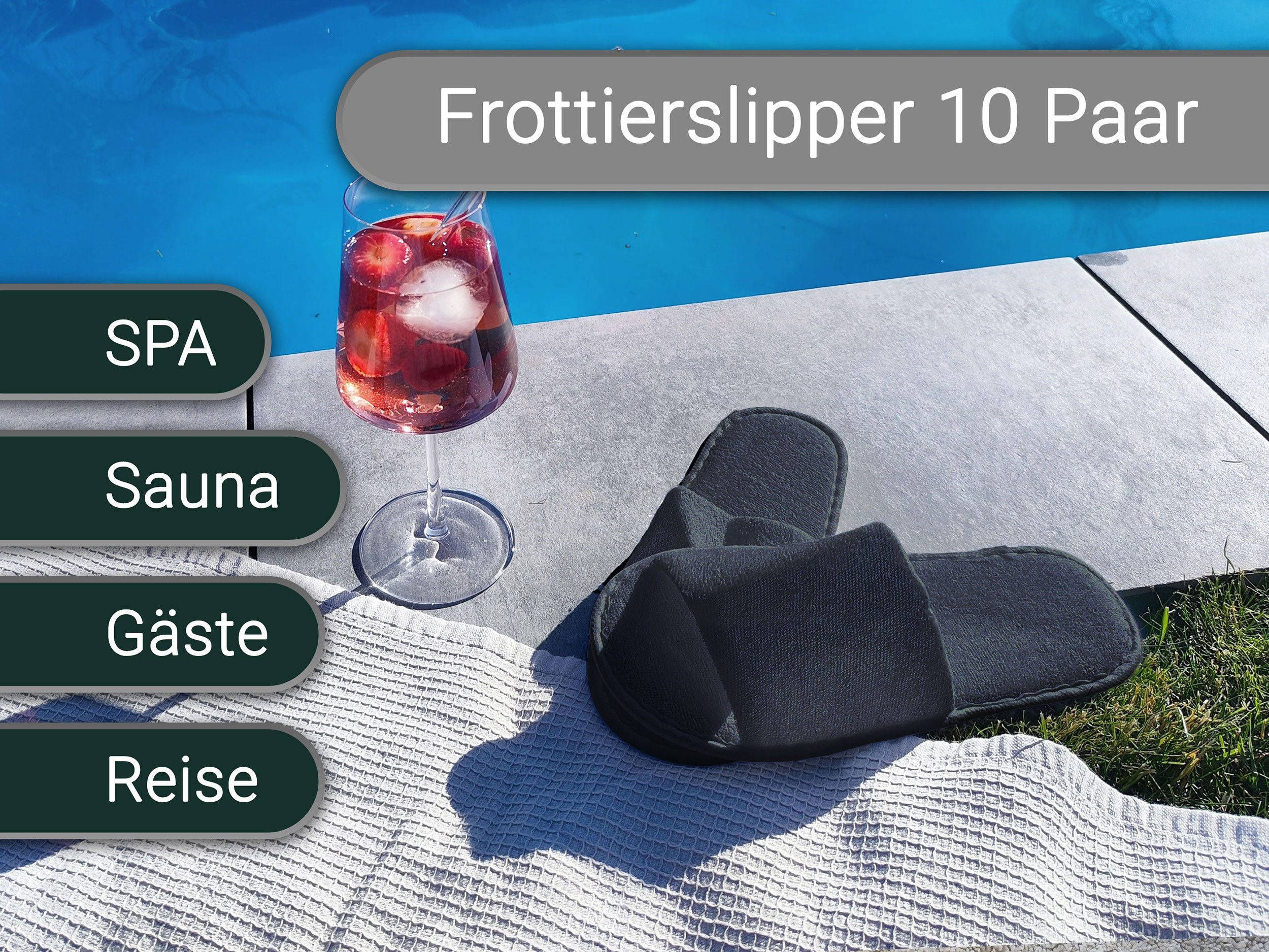ZOLLNER Pantoffel (10-tlg) 100% Polyester, vom Hotelwäschespezialisten