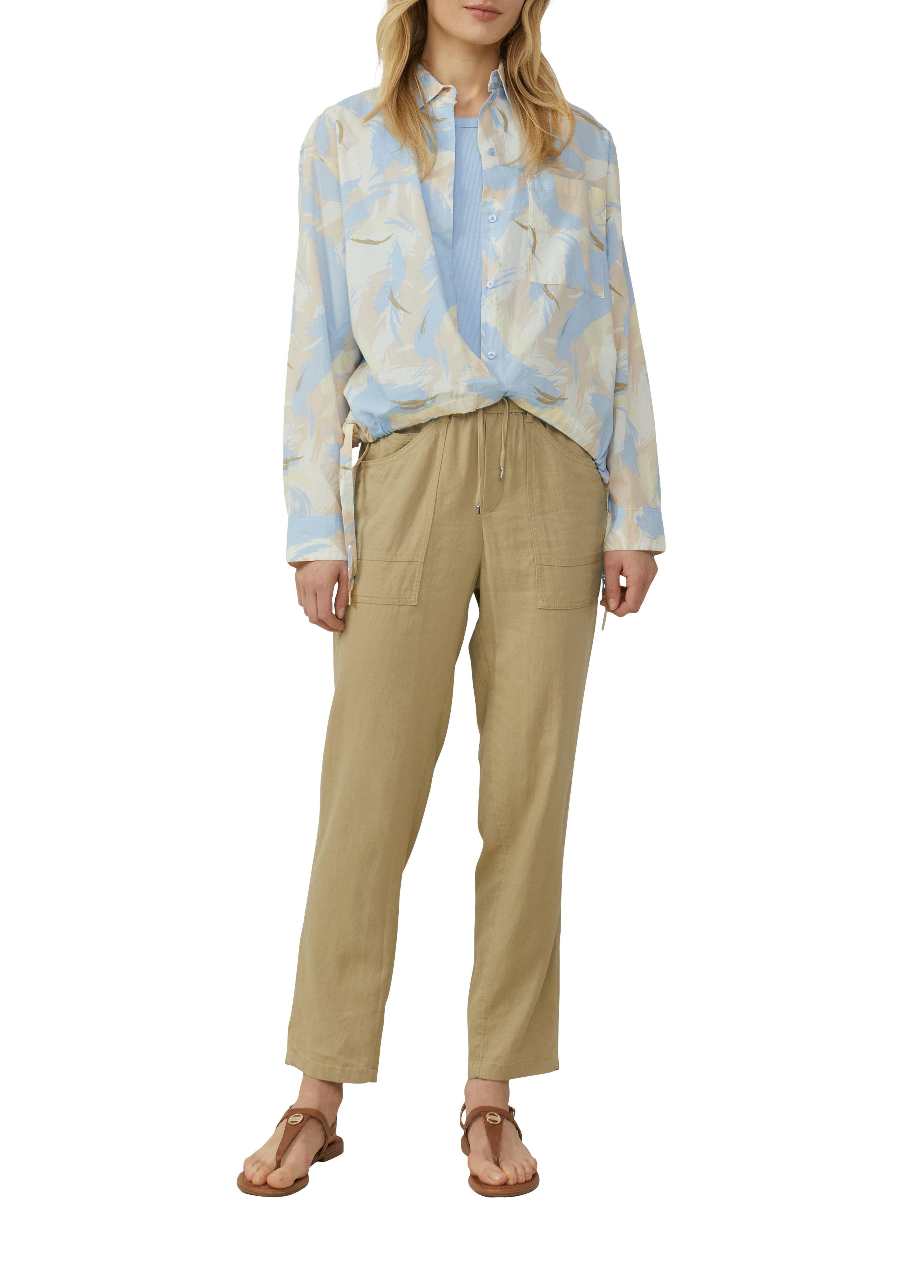 s.Oliver Stoffhose Sommerhose aus Leinenmix und mit Kordelzug günstig online kaufen