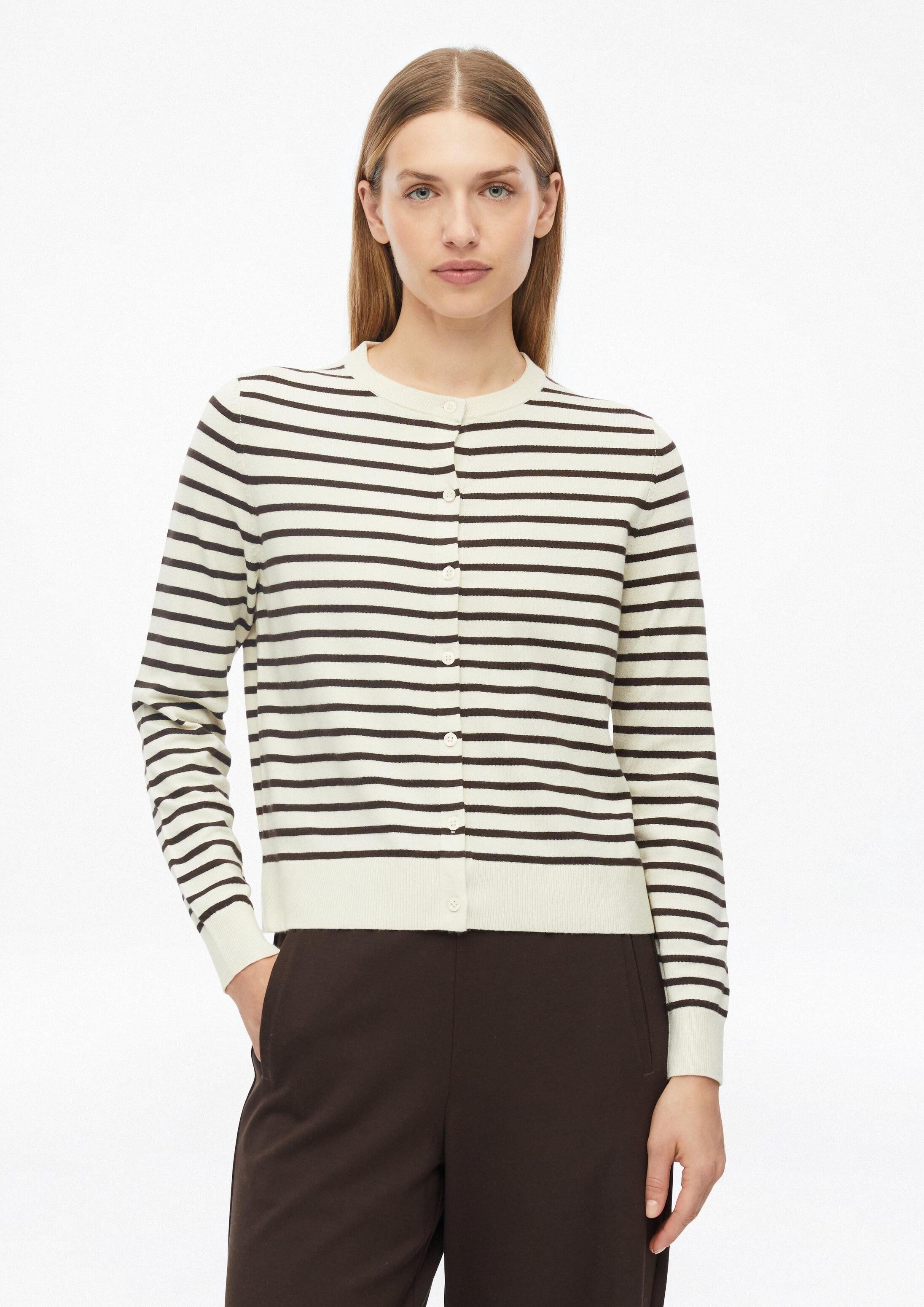 s.Oliver Cardigan Strickjacke Geringelte Strickjacke mit Knopfleiste
