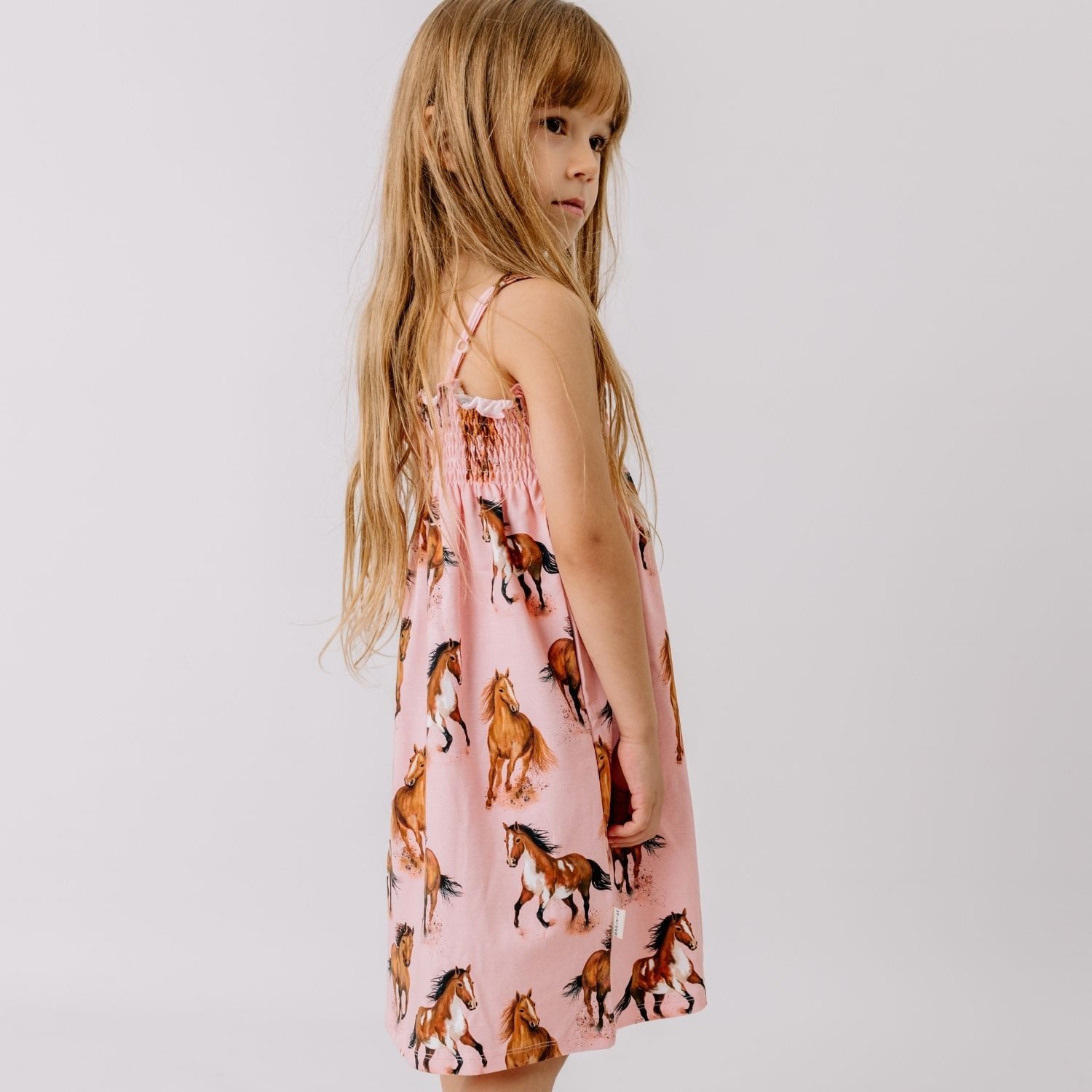 Walkiddy Jerseykleid Walkiddy Pferde Kinder Bio Baumwolle GOTS Rosa - Bio Baumwolle,GOTS, Kinderbekleidung,nachhaltige Klamotten
