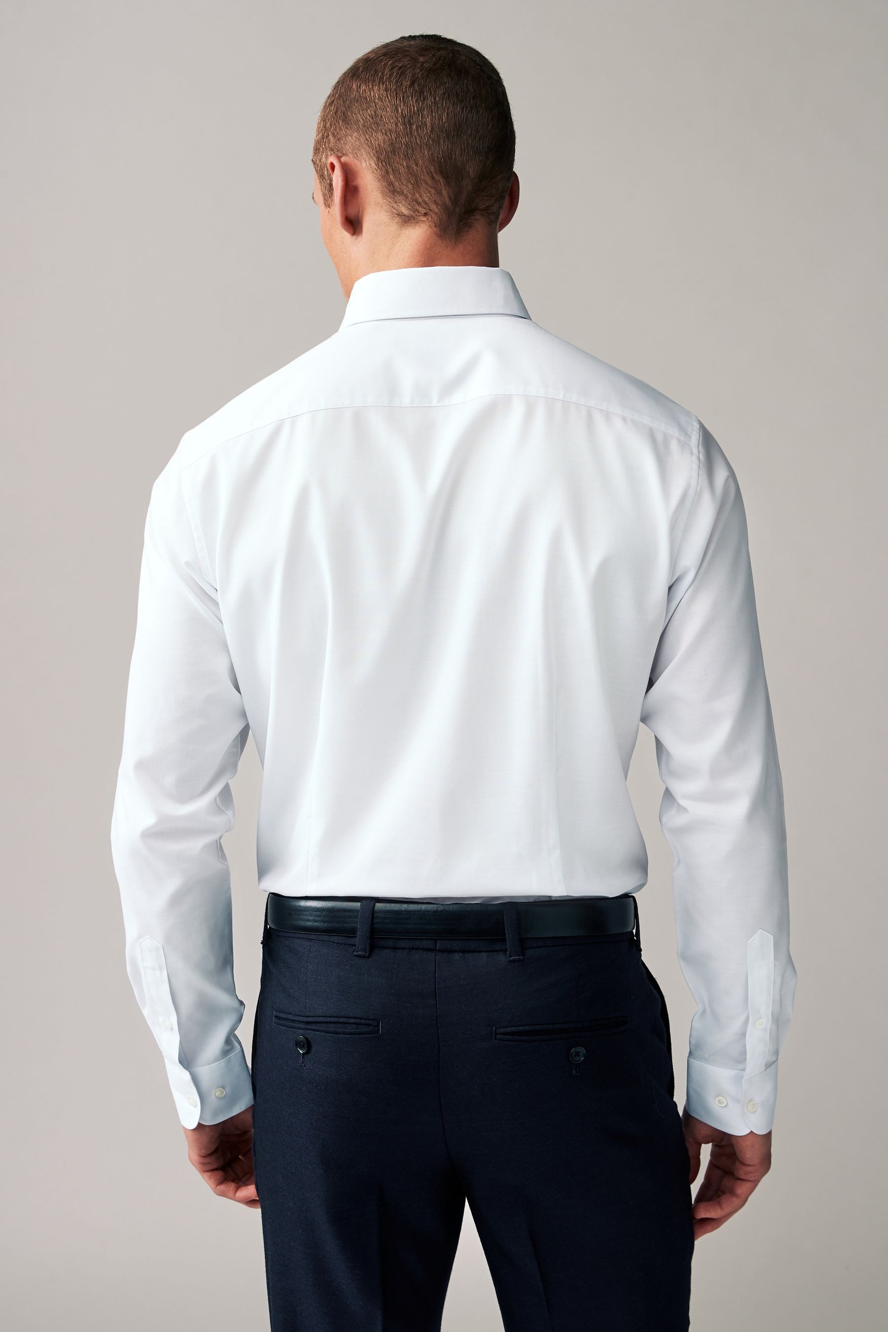 Next Langarmhemd Pflegeleichtes Slim Fit Oxford-Hemd günstig online kaufen