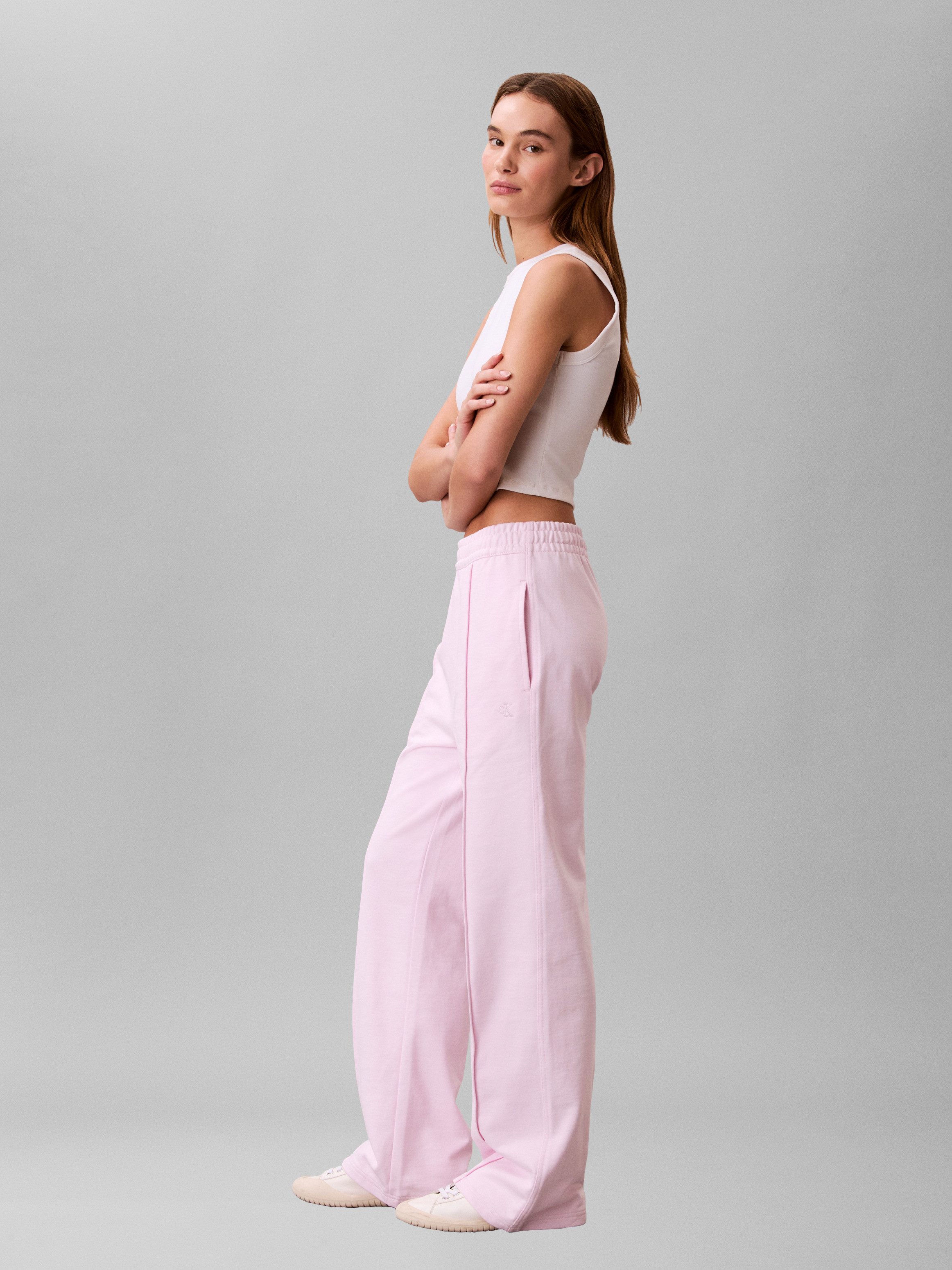 Calvin Klein Jeans Sweathose elastischer Bund, gerade Passform, Bundfalte