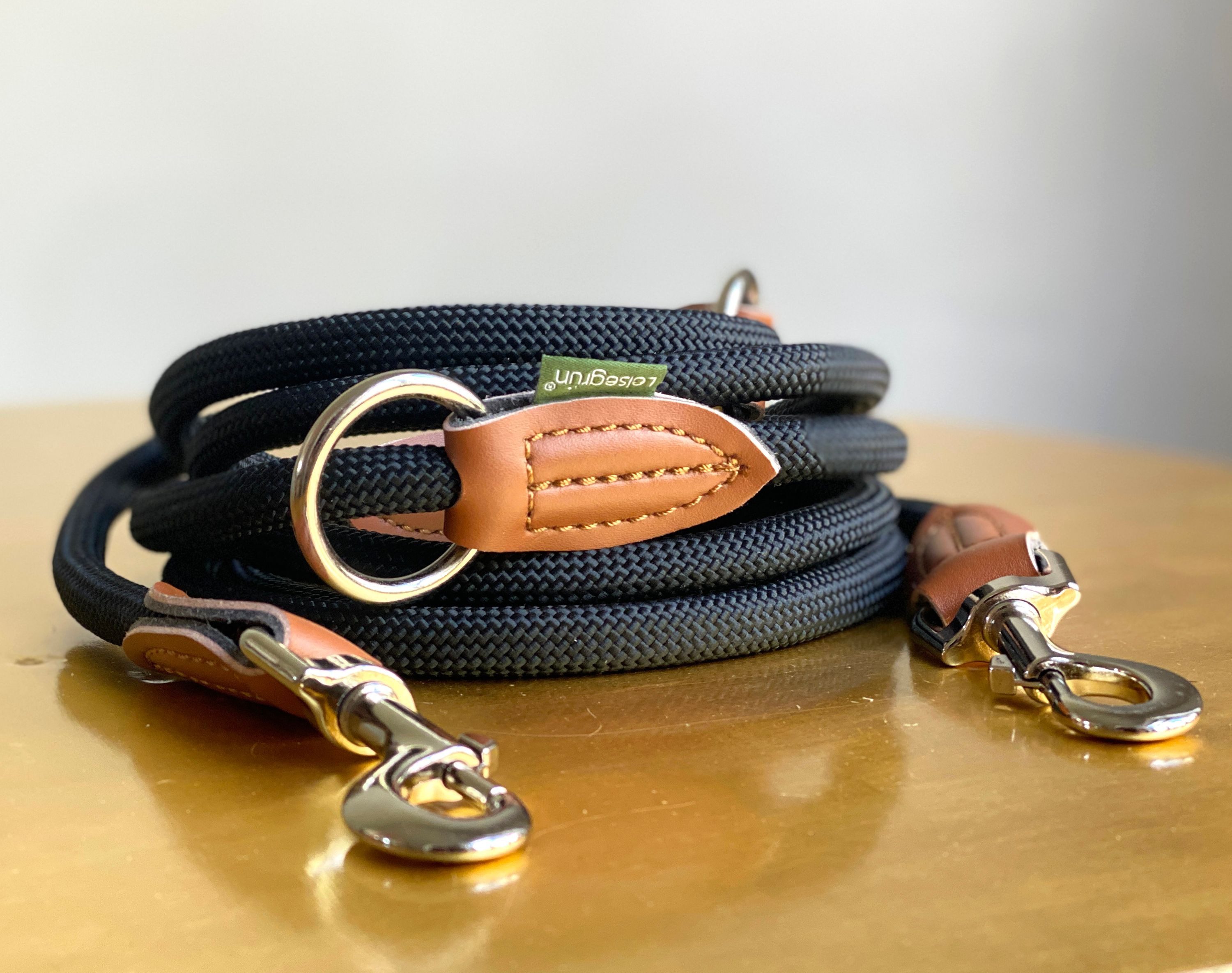 Leisegrün Hundeleine Hundeleine große Hunde Führleine 3m verstellbar mit 2 Karabiner, Nylon