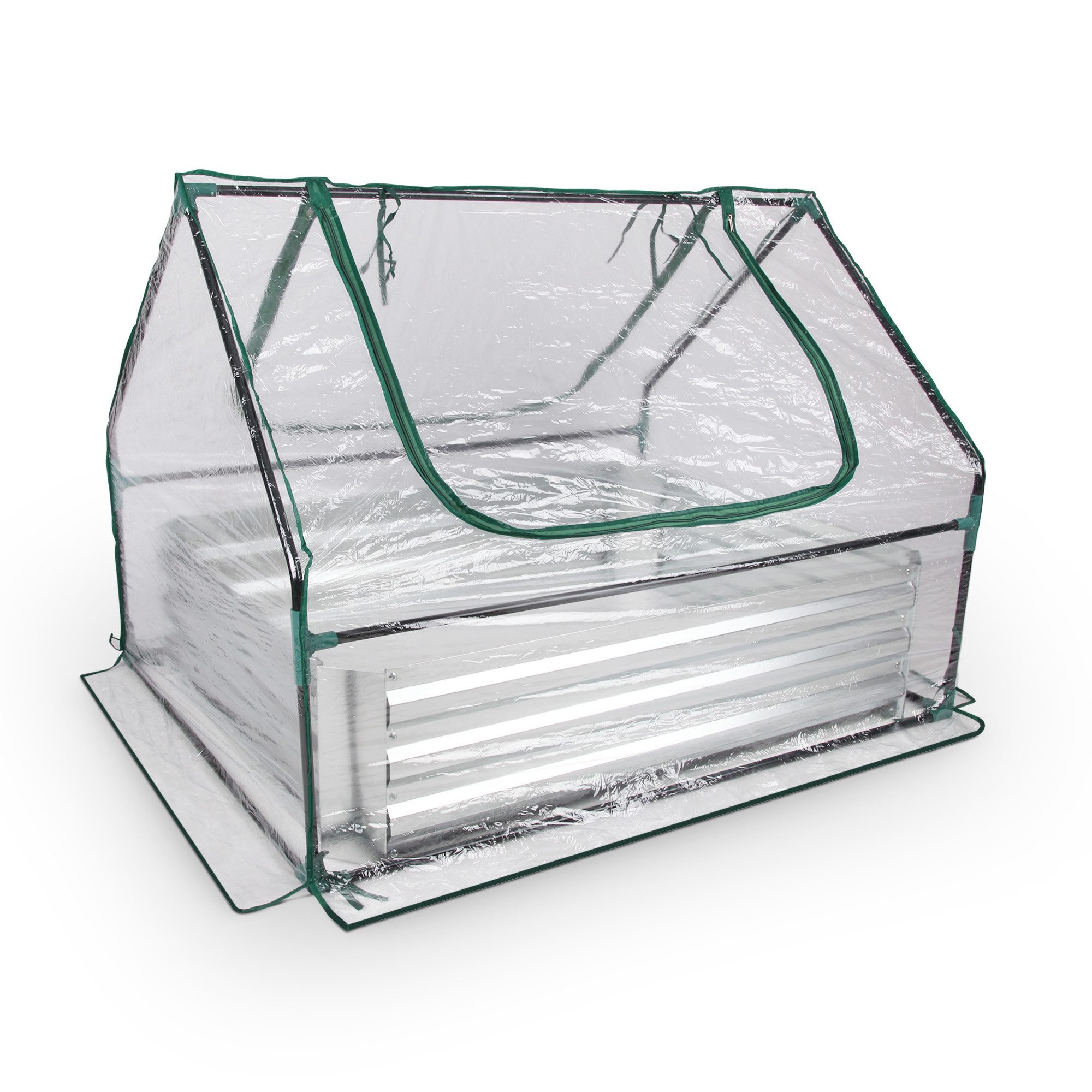 Bestlivings Hochbeet 2 in 1 Hochbeet mit Gewächshaus, Ganzjährige Nutzung, Gewächshausaufsatz, Fassungsvermögen 324 Liter weiß
