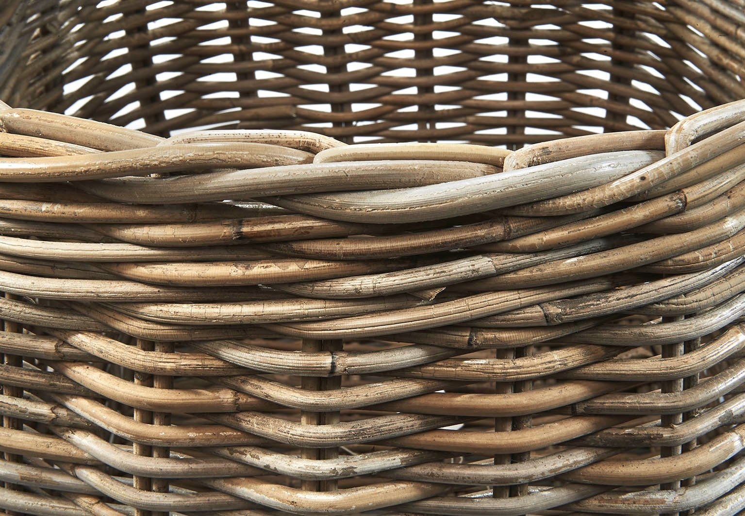Kobolo Aufbewahrungskorb Korb aus Henkeln mit grey geflochten kubu Rattan