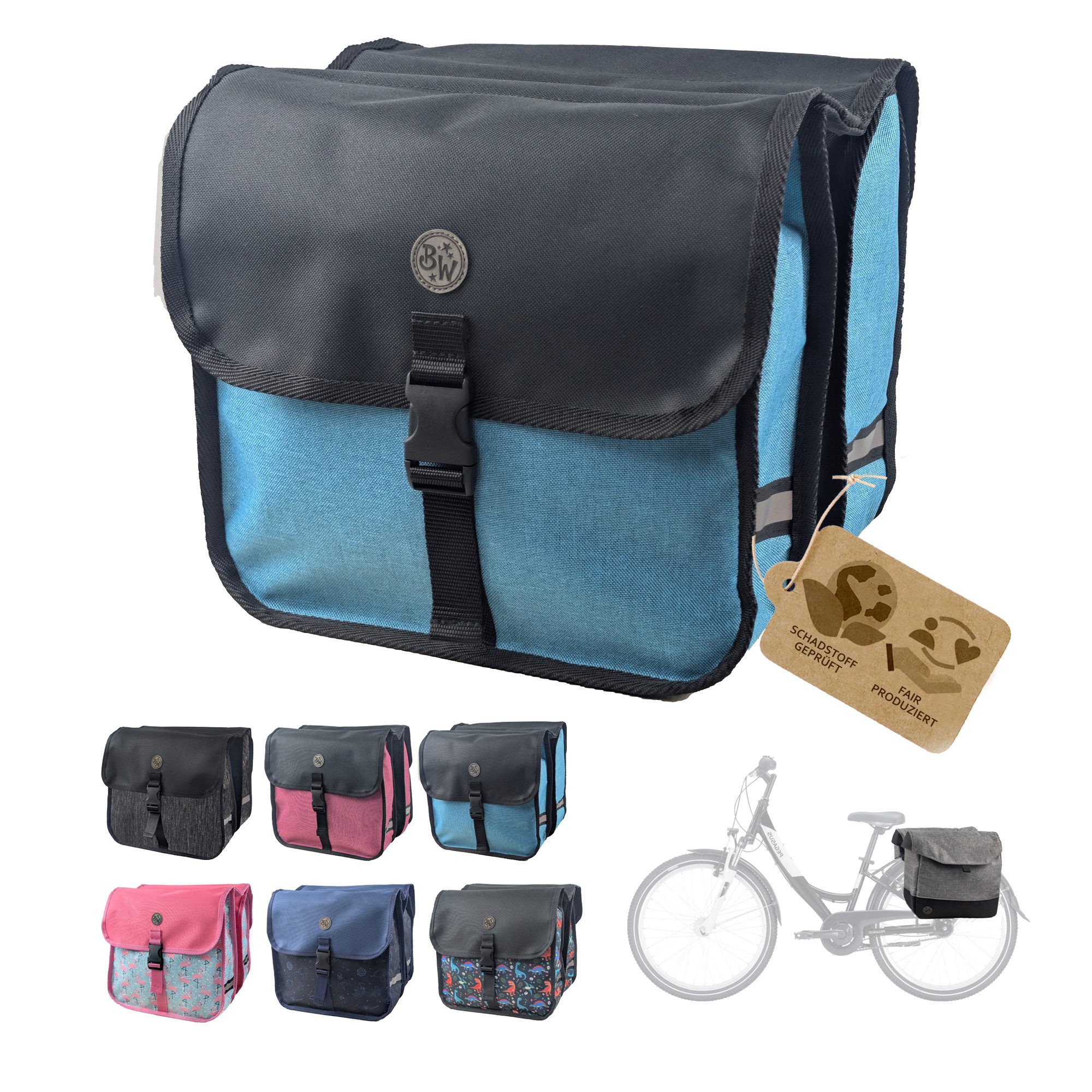 BambiniWelt by Rafael K. Gepäckträgertasche Gepäckträgertasche für Fahrrad 20–26 Zoll robuste Fahrradtasche