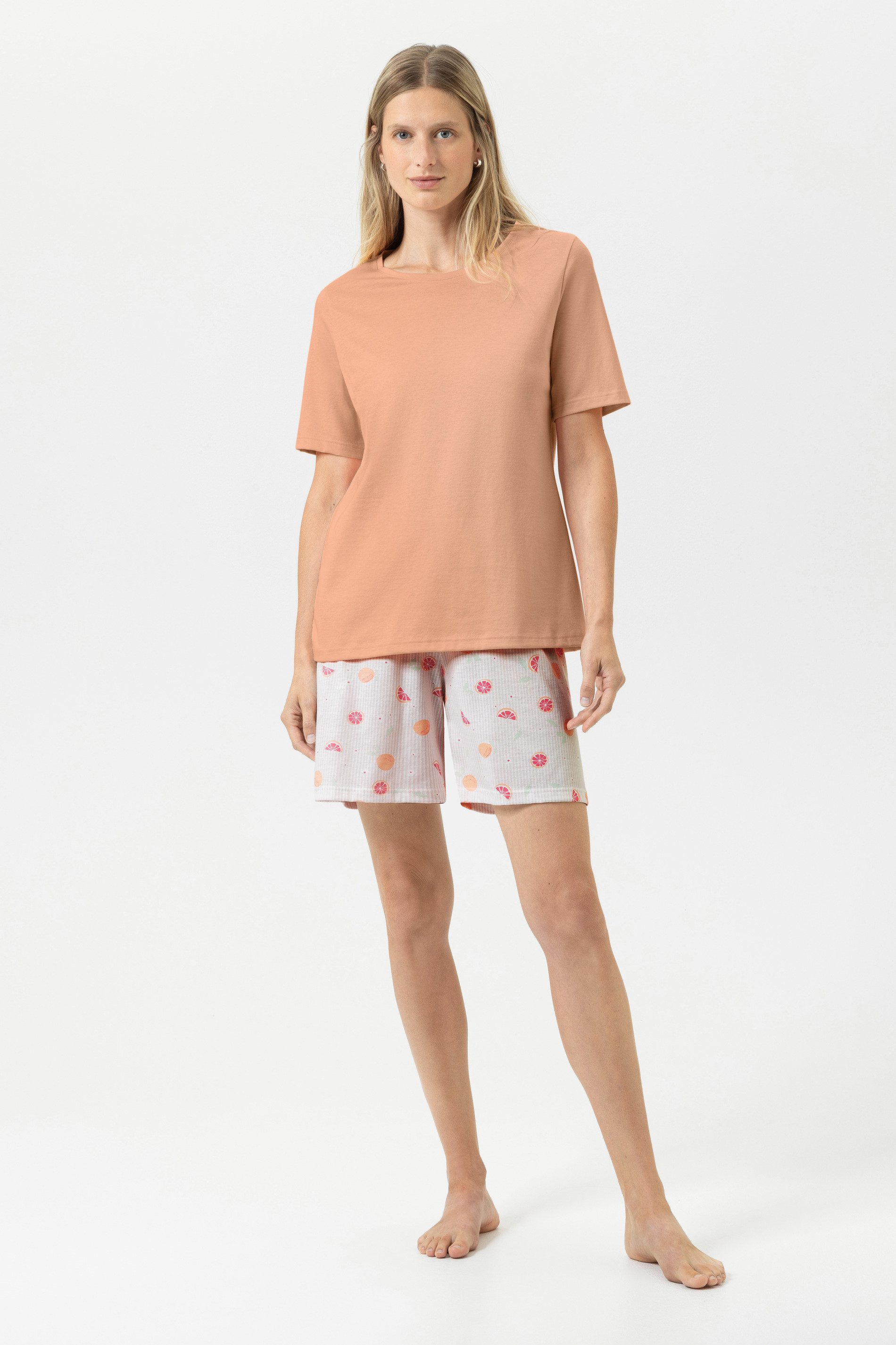 Schlafanzug Mey Anzug kurz Serie Grapefruit Bliss Gestreift