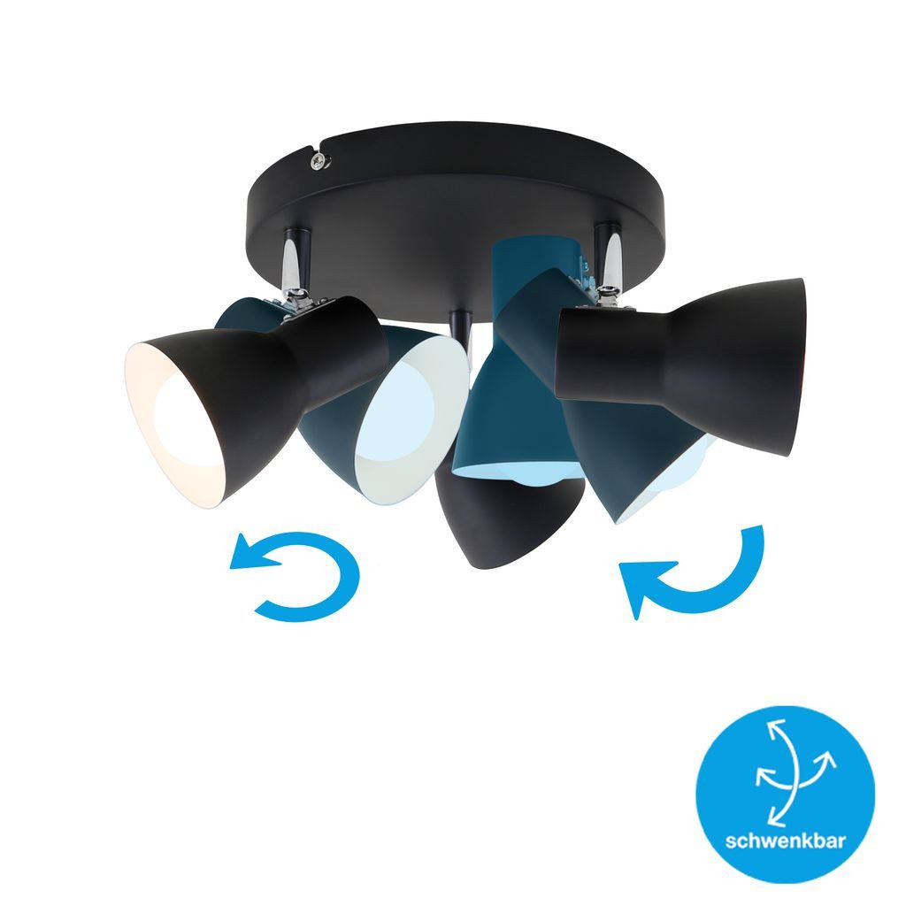 Briloner Leuchten LED Deckenleuchte 2860-035, ohne Leuchtmittel, 2700K - Extra-Warmweiß, Deckenlampe dreh- und schwenkbar