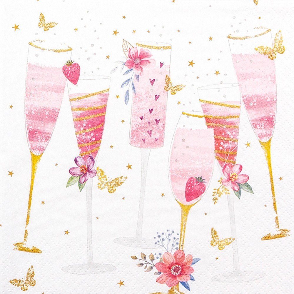 HOME FASHION Papierserviette 20 Servietten Salut! 33x33cm, (20 St)